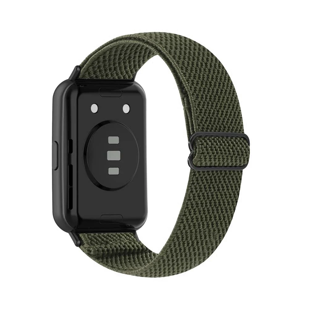 DL3 Mobilak Elastic Straps Compatible with Huawei Watch Fit Men Women, Adjustable Stretchy Bracelets Sport Nylon Replacement Bracelet for Huawei Watch Fit - Black