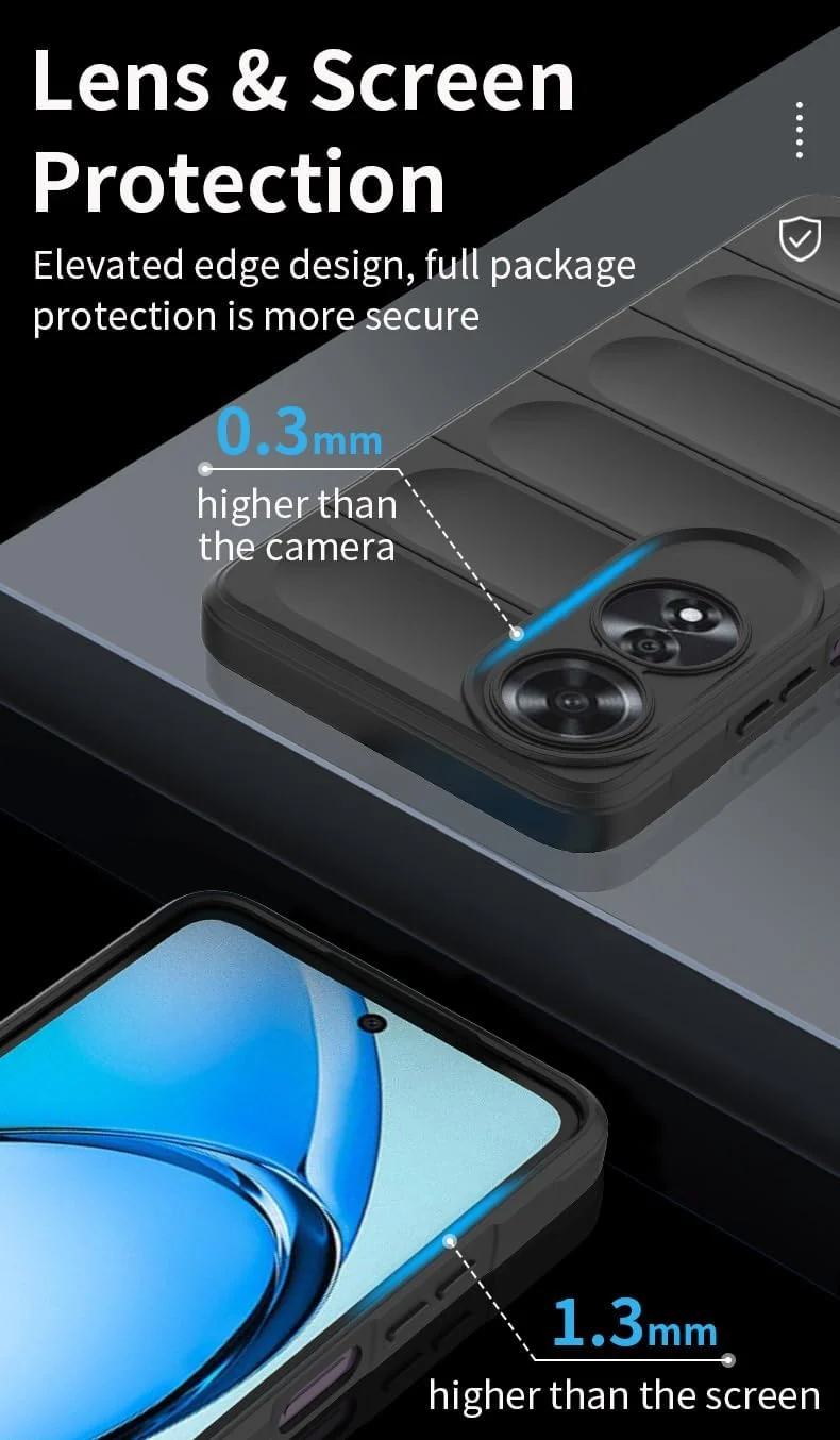 DL3 Mobilak Flexible Silicone and TPU Protective Case with Camera Protection for OPPO A60 4G - Gray