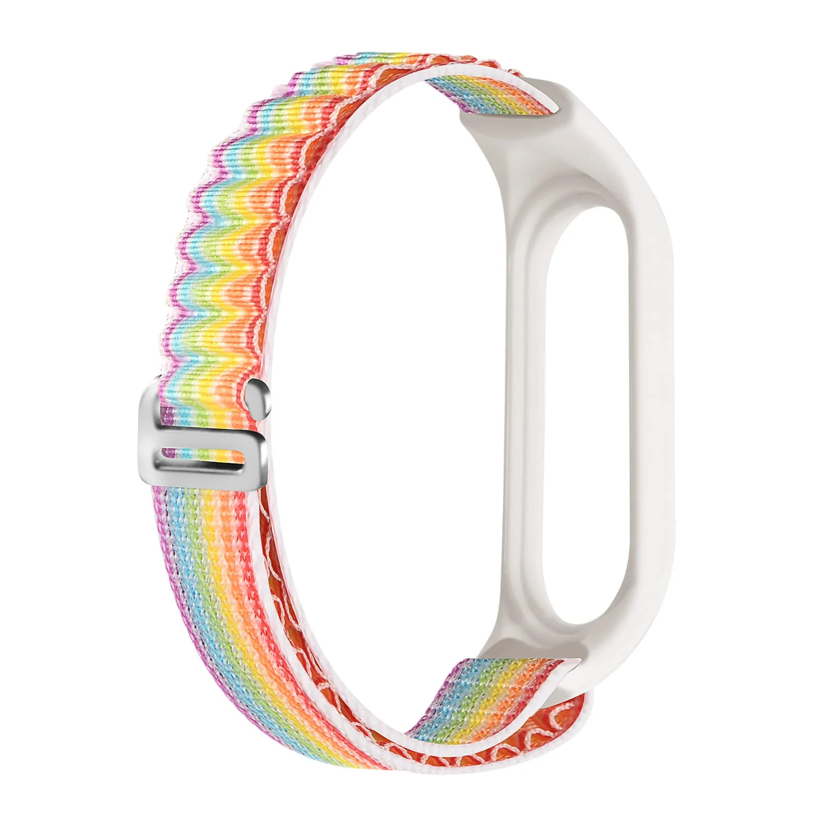 DL3 Mobilak Alpine Loop Band for Xiaomi Mi Band 7/Mi Band 6/Mi Band 5/Mi Band 4/Mi Band 3, Women Men Nylon Sport Solo Loop Rugged Wristband with G‑Hook - Colourful