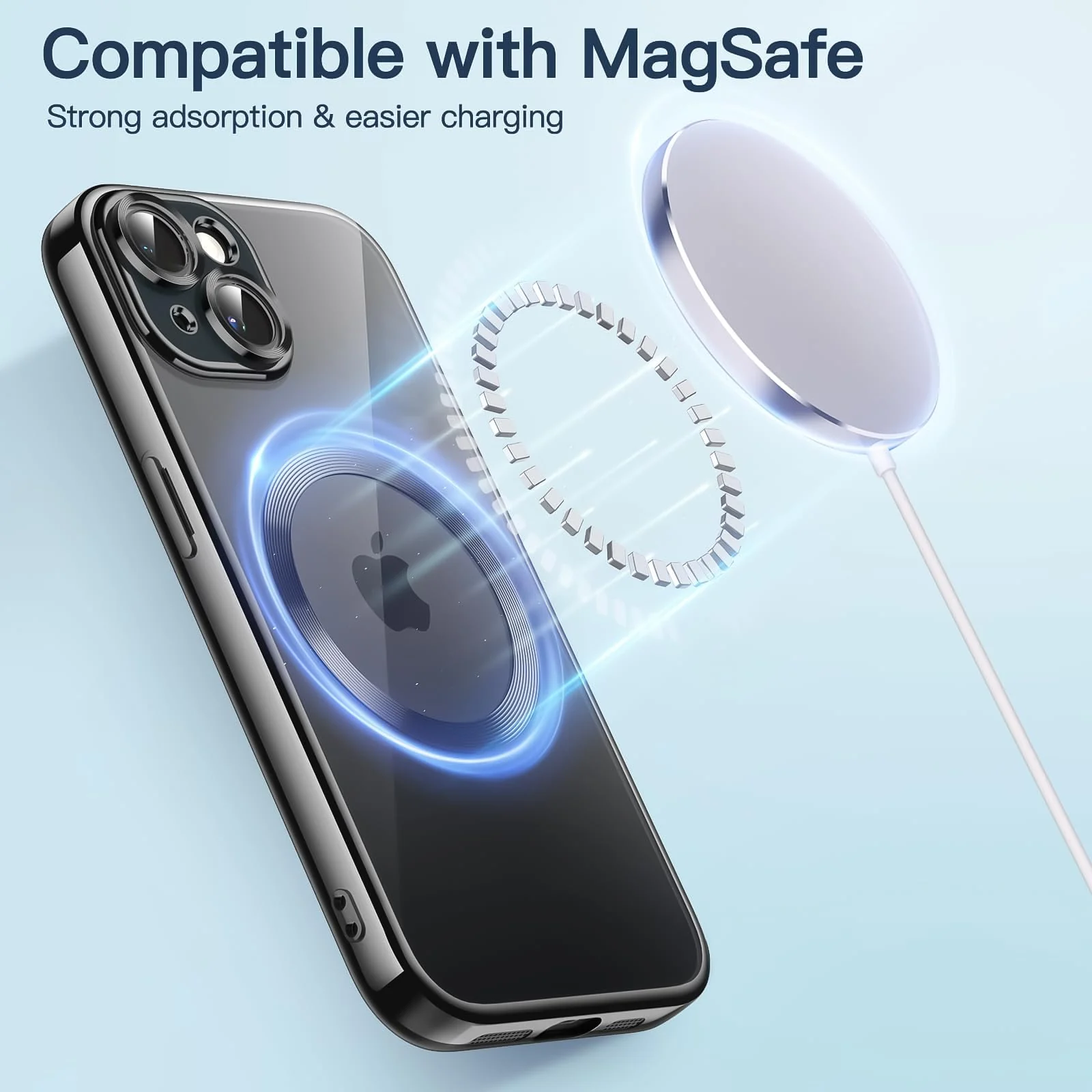 DL3 MOBILAK MagSafe Phone Case with Camera Lens Protector for Apple iPhone 14, Black
