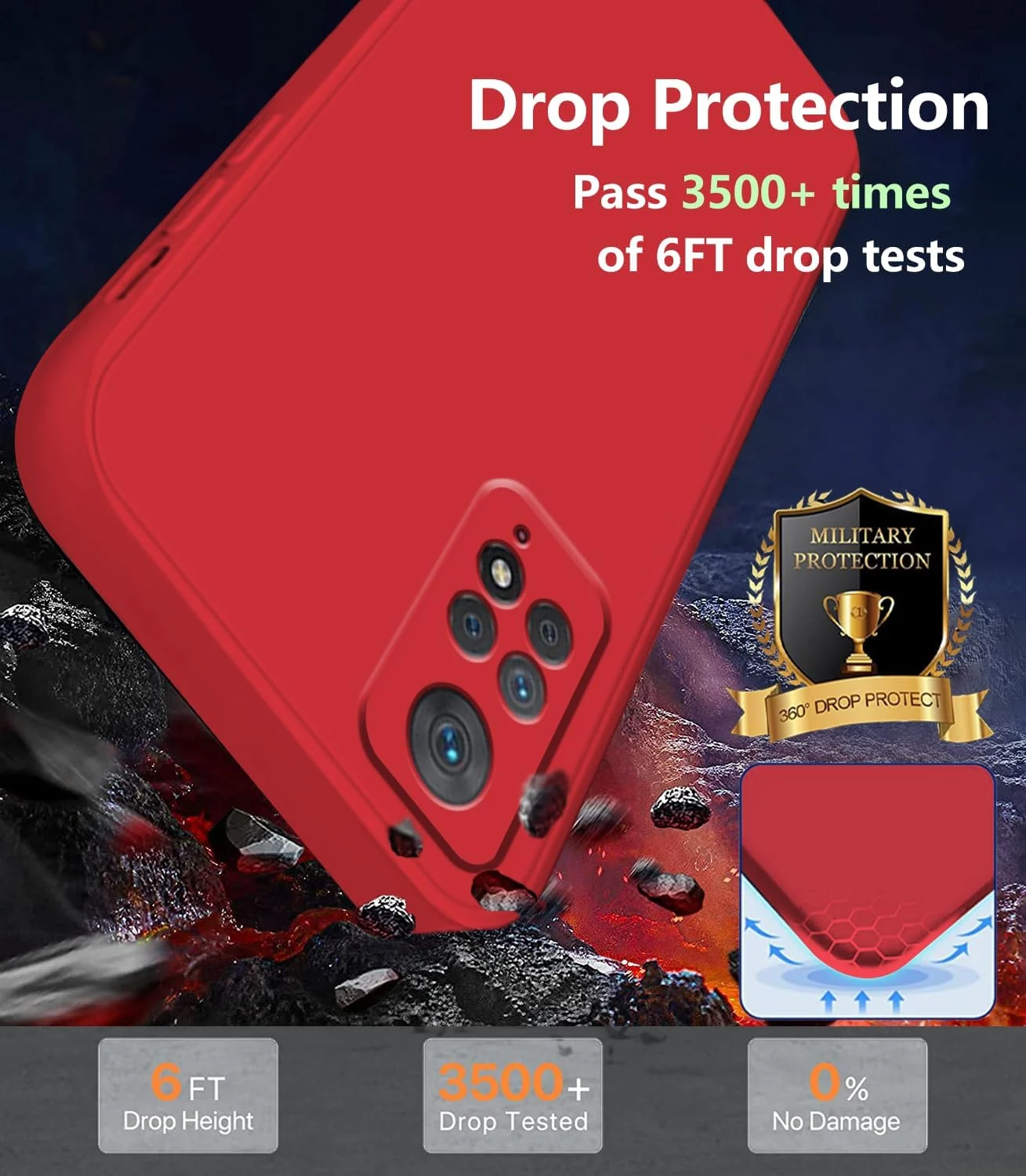 DL3 Mobilak Liquid Silicone Protective Case for Xiaomi Redmi Note 12 Pro 4G / Redmi Note 11 Pro 4G&5G with Microfiber Lining and Shockproof Design - Red