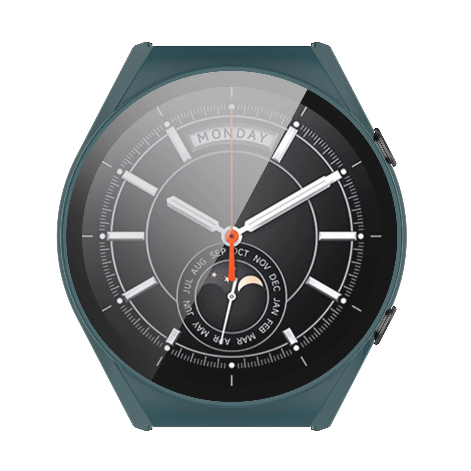DL3 Mobilak Case with Screen Protector for Xiaomi Watch S1, Bumper Full Coverage Hard PC Overall Protective Cover, Built-in Tempered Glass Film High Sensitivity For Xiaomi Watch S1 - Green