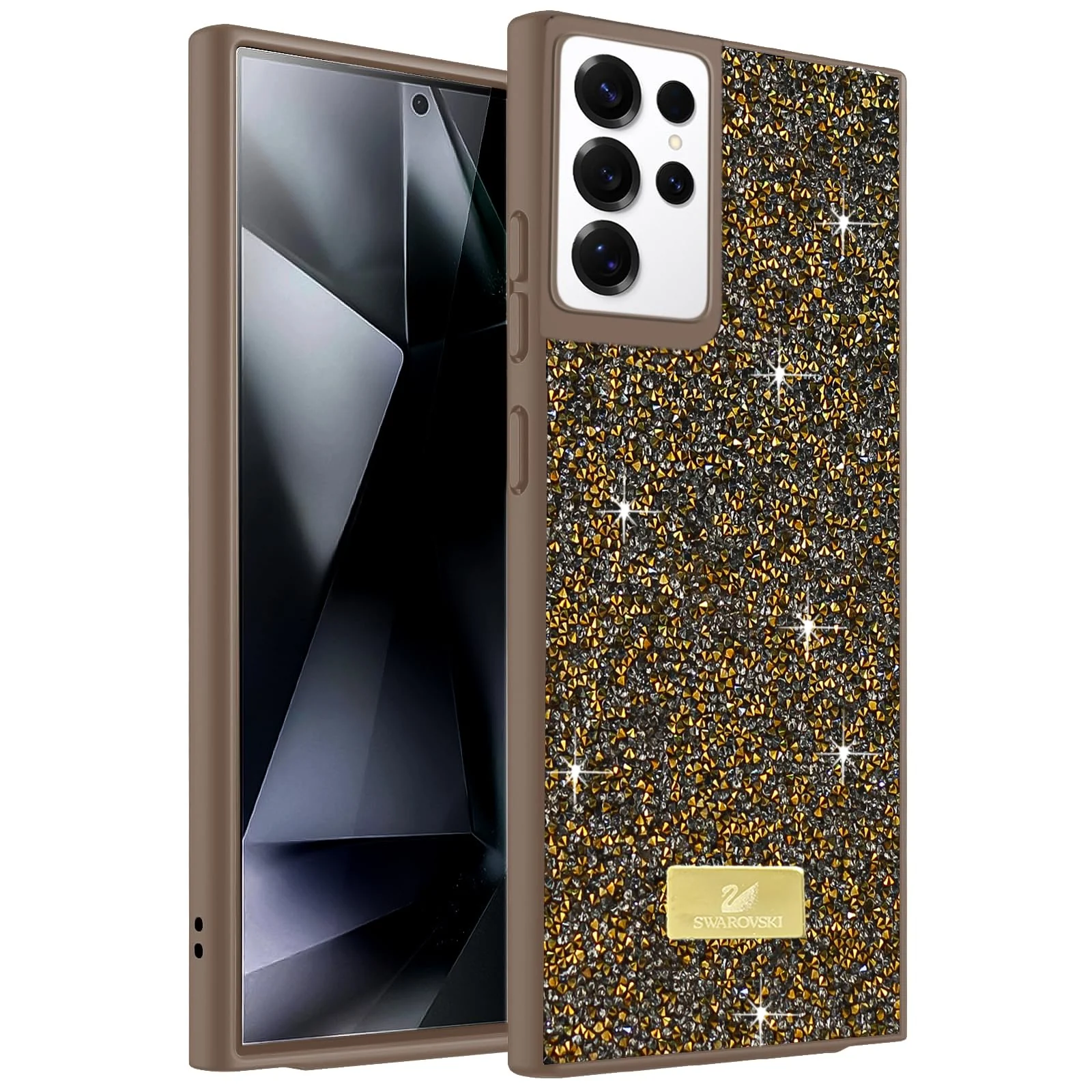 Case For Samsung Galaxy S21 Ultra Case Glitter, Sparkle Diamond Crystal Bling Case with Bling, Ultra Thin Lightweight Full Body Shockproof Anti-Scratch Protective Cover - Black