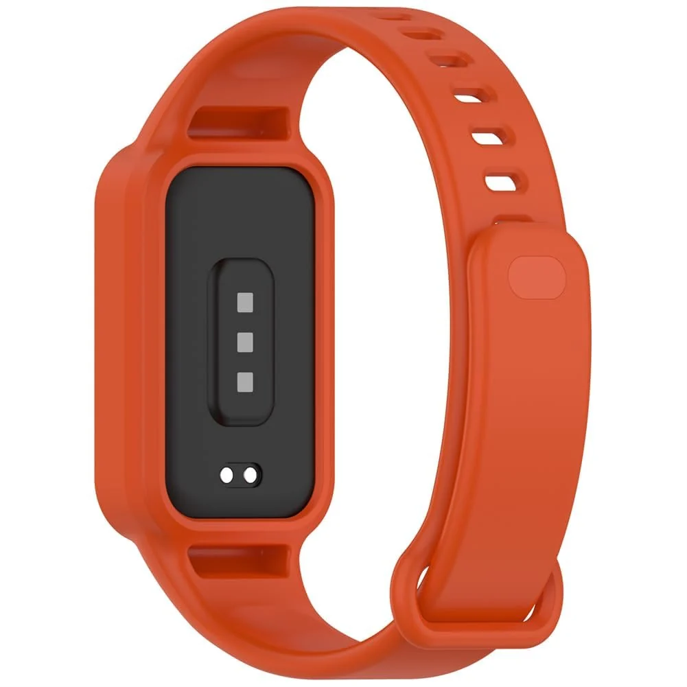 DL3 Mobilak Compatible with Xiaomi Smart Band 9 Active/Xiaomi Redmi Smart Band 3 Replacement Silicone Wrist Strap Bracelet Band Soft And Durable Watch Accessories - Orange