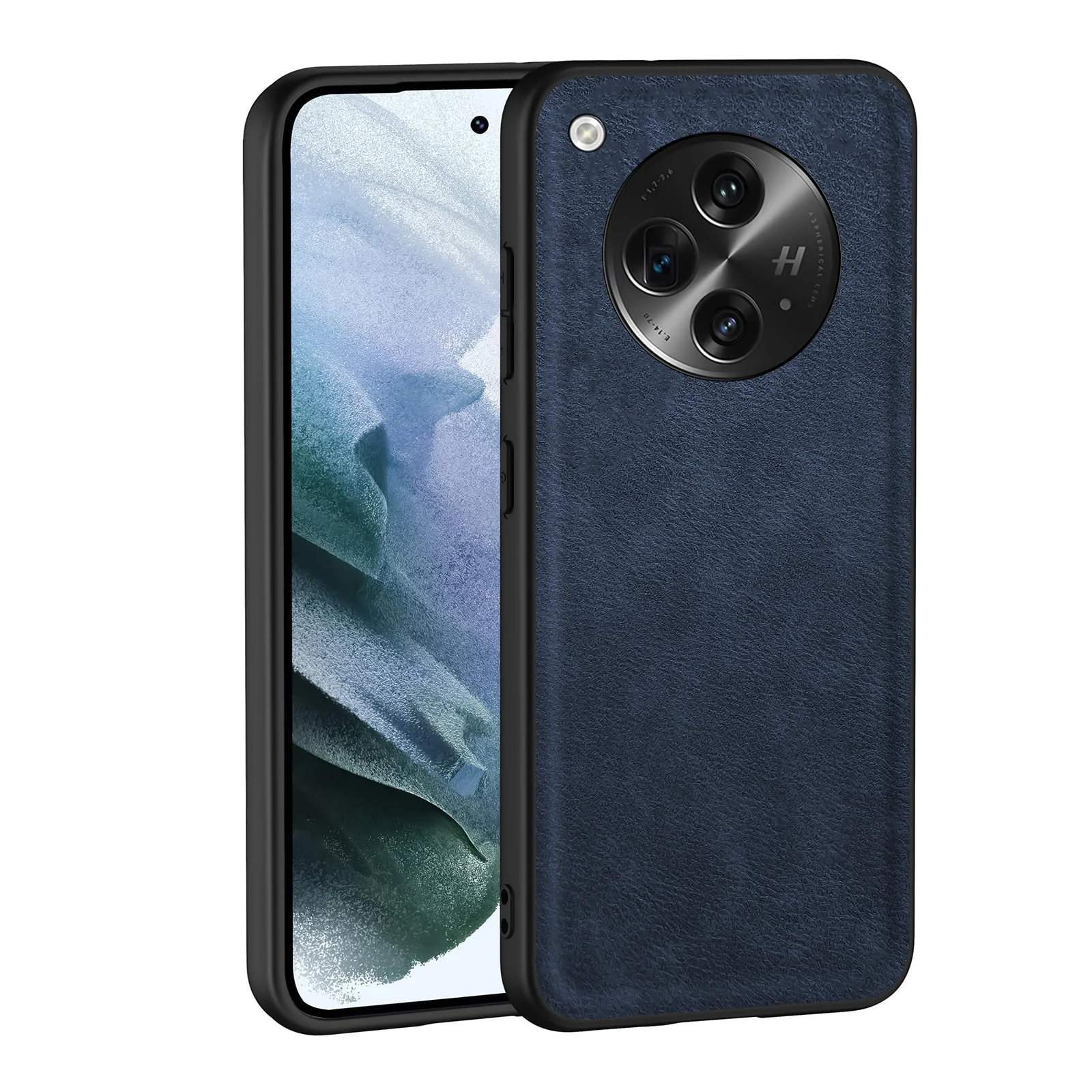Dl3 Mobilak Case for Oppo Find N3 Leather Case,Anti-Drop, Anti-Shock, Non-Slip Texture,Simple Cell Phong Cover (Black)