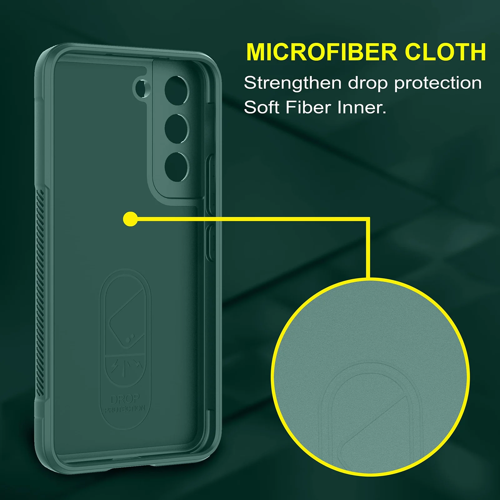 DL3 Mobilak Rugged Protective Case for Samsung Galaxy S21 FE, Camera protection, Shock-absorbing protection, Non-slip grip - Green