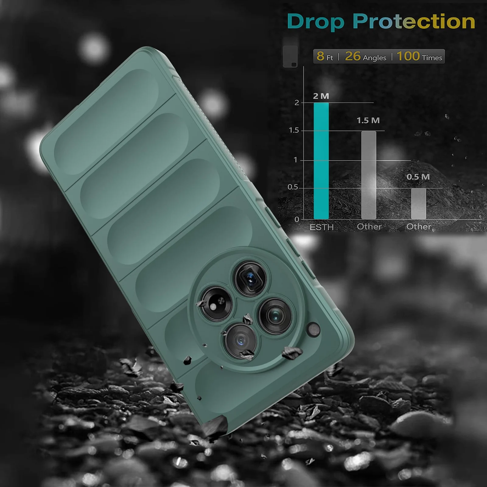 DL3 Mobilak Flexible Silicone and TPU Protective Case with Camera Protection for OnePlus 12 5G - Green