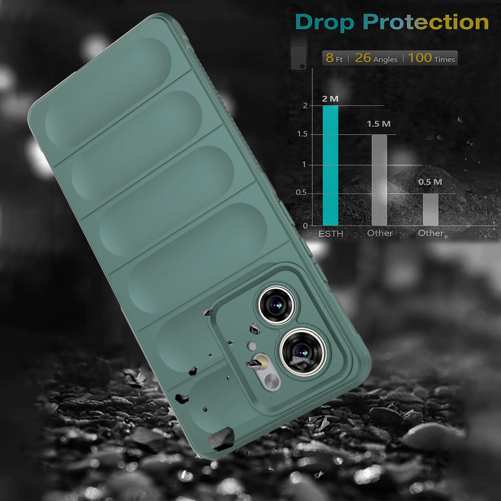 DL3 Mobilak Silicone Case for Motorola Edge 40 5G Heavy Duty Protective [Slim Fit] Shockproof Soft Flexible Protective Design Shock-Absorption TPU Cover With Camera Protection - Green
