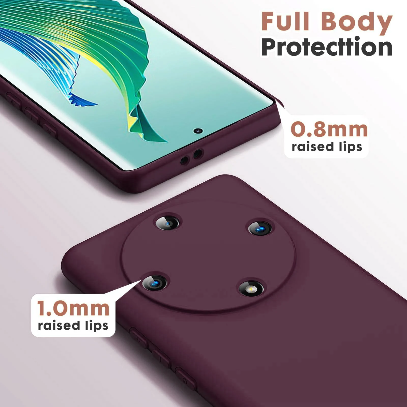 DL3 Mobilak Silicone Protective Case for Honor X9a, Shock-absorbing protection, Scratch-resistant surface, Soft microfiber lining - Wine Red