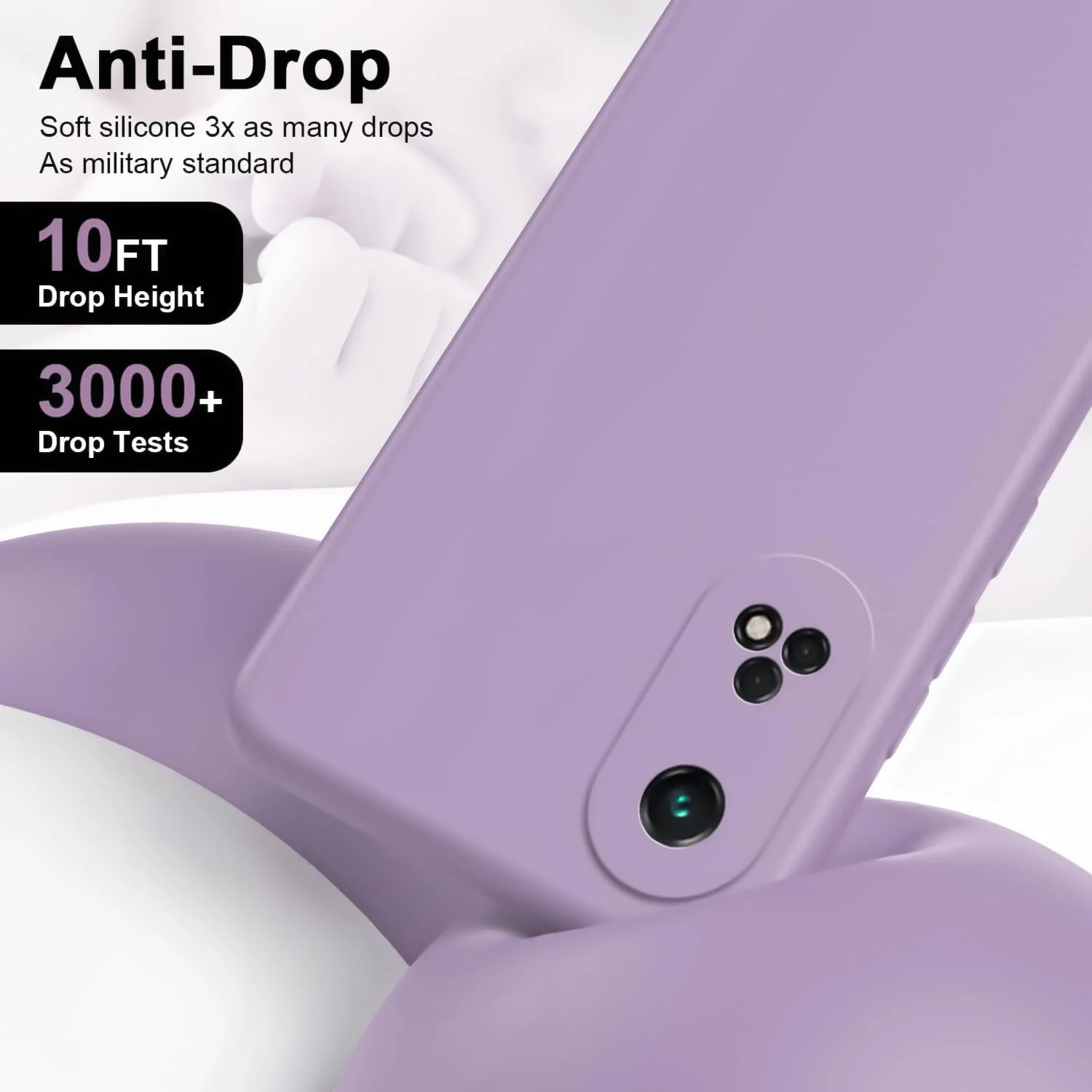 DL3 Mobilak OPPO Reno 8T 4G (Not 5G) Case, Soft Flexible Silicone Gel Rubber Bumper Cover, Full Body Shockproof Protective Phone Case - Lavender