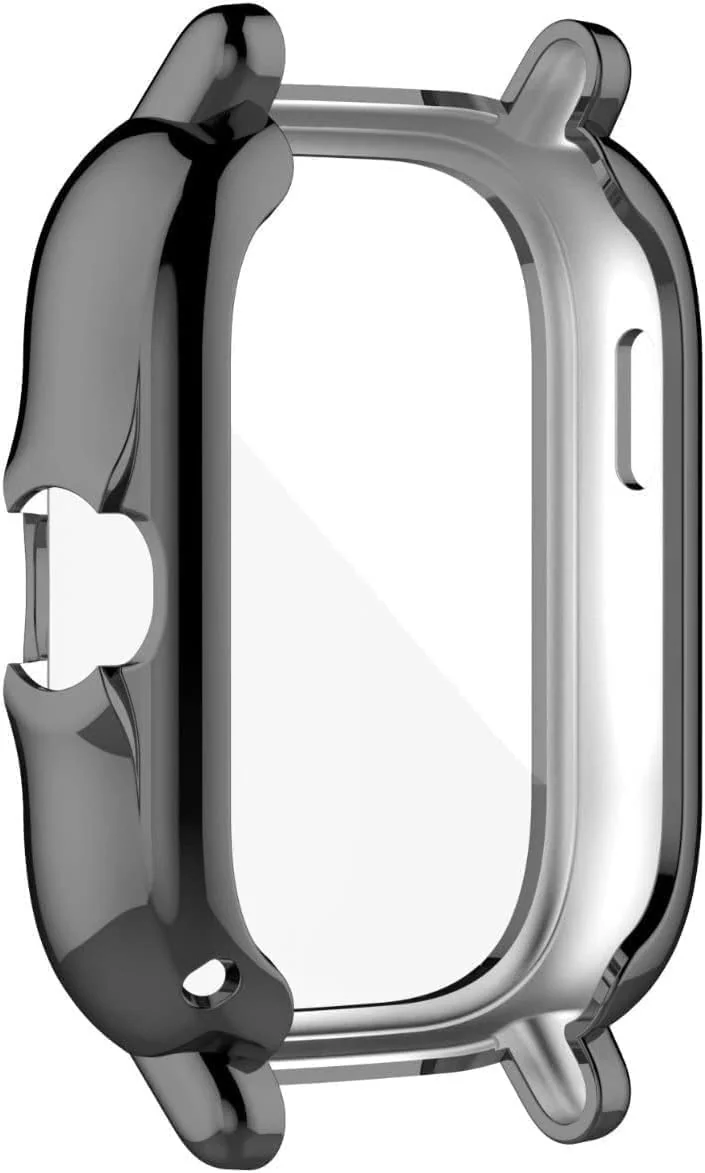 DL3 Mobilak Case Compatible with Amazfit GTS 3 & Amazfit GTS Case All-Around Screen Protector Watch Soft TPU Shockproof Cover Slim Guard Thin Bumper Shell Protector - Black