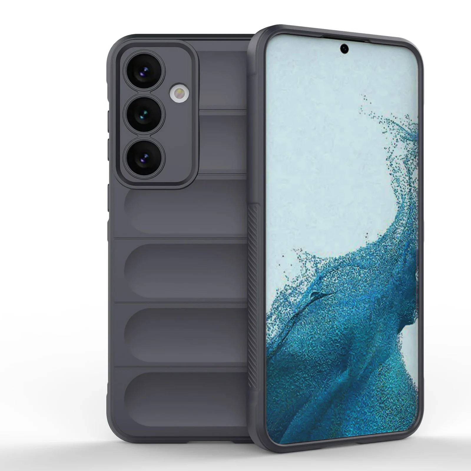DL3 Mobilak Silicone Case for Samsung Galaxy A55 Heavy Duty Protective [Slim Fit] Shockproof Soft Flexible Protective Design Shock-Absorption TPU Cover With Camera Protection - Dark Gray