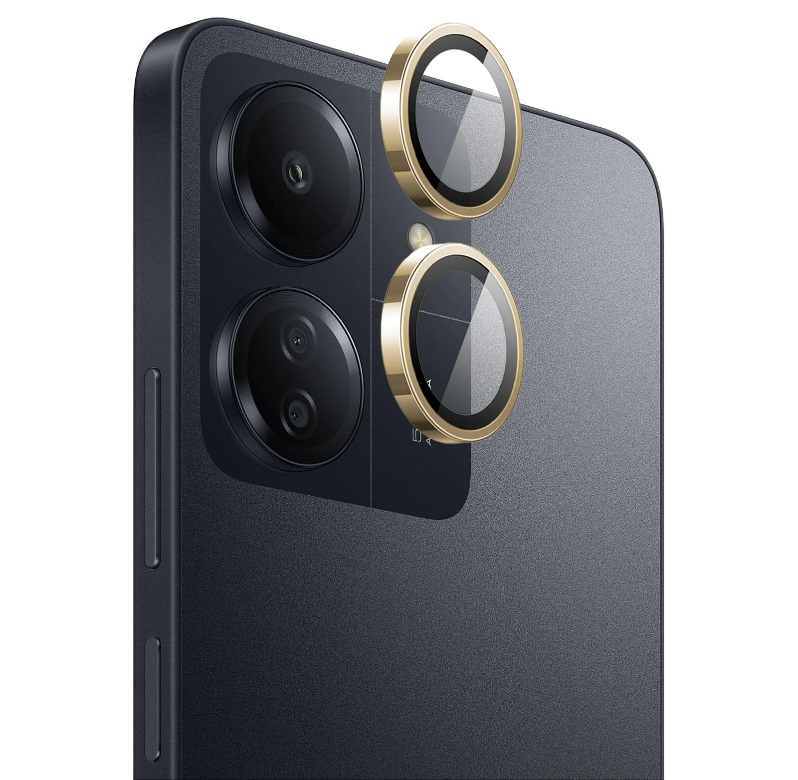 DL3 Mobilak Camera Lens Protector for Xiaomi Redmi 13C / Xiaomi Poco C65 Accessories, 9H Tempered Glass Metal Individual Ring Camera Cover Screen Protector, Case Friendly, Anti Scratch - Gold