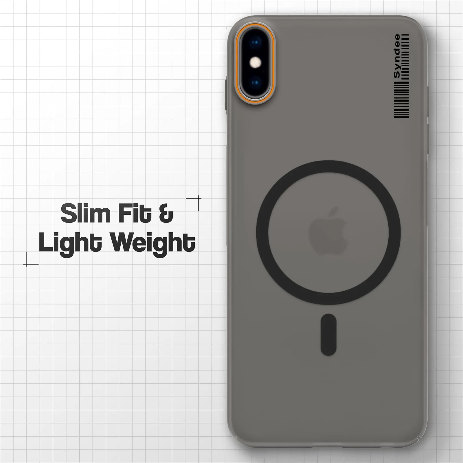 DL3 Mobilak Matte MagSafe-Compatible Magnetic Case for iPhone X / iPhone XS with Camera Protection and Ring Holder - Black