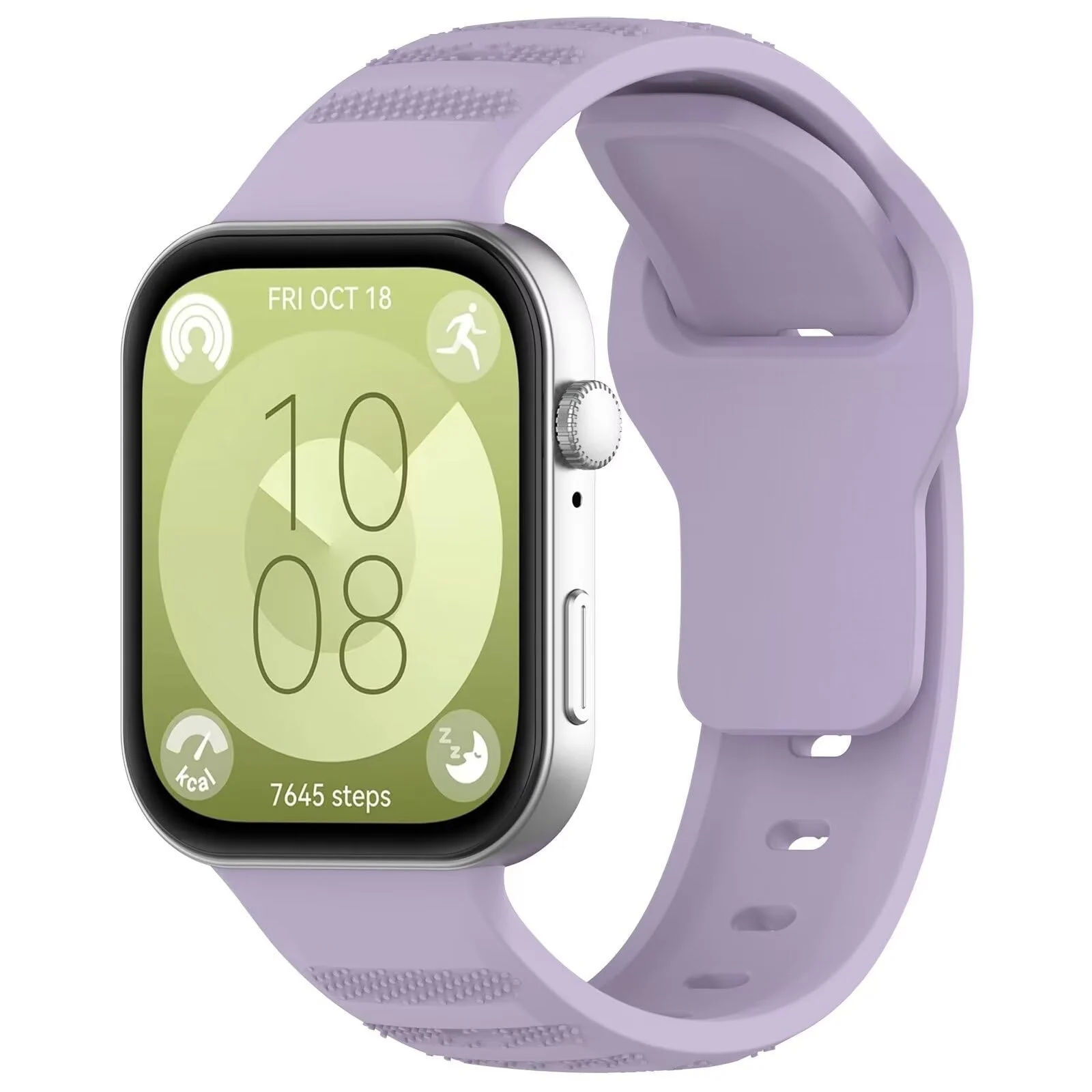 DL3 Mobilak Compatible with Huawei Watch Fit 3 / Fit 4 / Fit 4 Pro Breathable Silicone Sport Wristband, Soft Textured Design, Sweat-Resistant Quick Release Adjustable Watch Strap - Purple