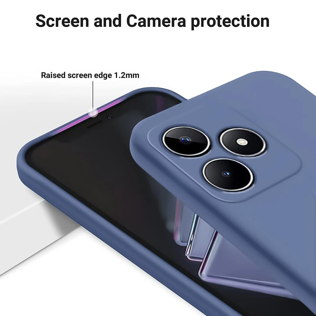 DL3 Mobilak Case Compatible with realme C53/Narzo N53, Dual Layer Protective Shockproof Hard Armor Cover with 360° Rotating Finger Ring Kickstand and Car Magnetic Mount - Lavender
