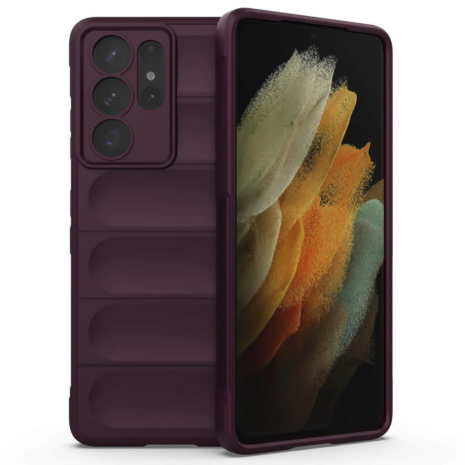DL3 Mobilak Rugged Protective Case for Samsung Galaxy S21 Ultra, Camera protection, Shock-absorbing protection, Non-slip grip - Wine Red