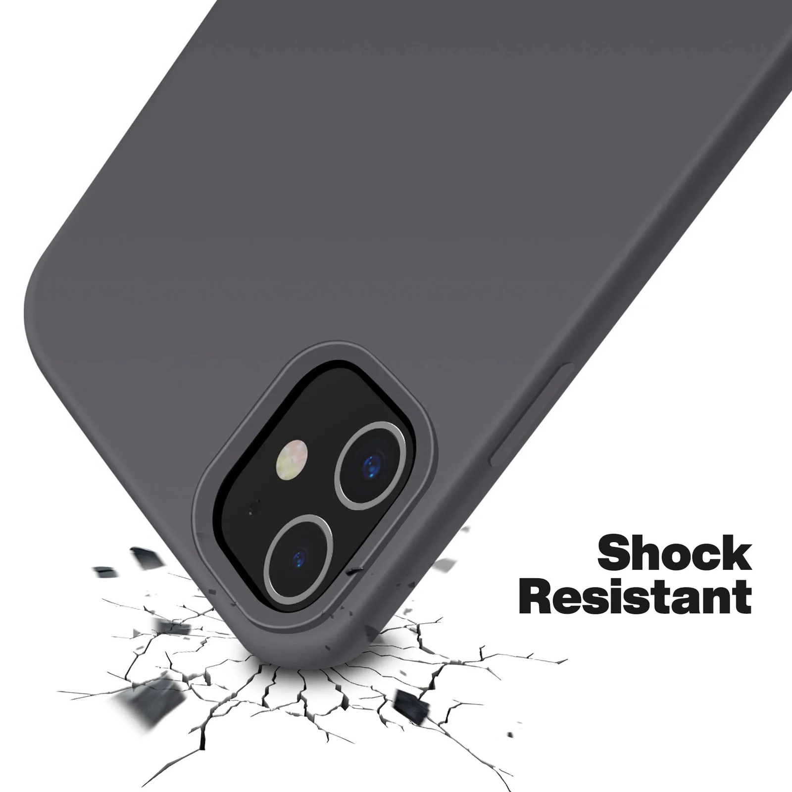 DL3 Mobilak Liquid Silicone Case for iPhone 11 (6.1 Inch), Shock-absorbing protection, Scratch-resistant surface, Soft microfiber lining - Midnight Gray