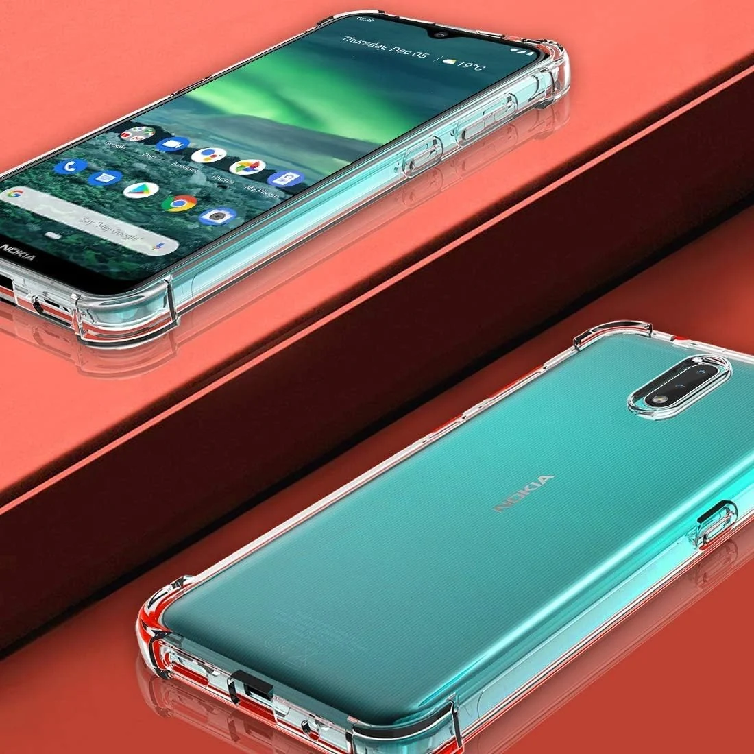 DL3 Mobilak Case Compatible with Nokia 2.3, Cover Silicone TPU Gorilla Anti-shock Shockproof Corners - Clear