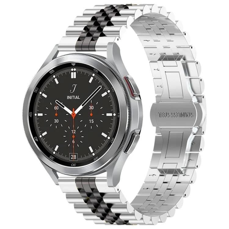 DL3 Mobilak Metal Band 20MM Strap for Samsung Gear Sport, Watch 4/5/5 Pro, S2 Classic, Active 2 40mm 44mm, Amazfit GTS 3/4/4 Mini, Bip 3/Pro/U, GTS 2 Mini/2e - Silver & Black