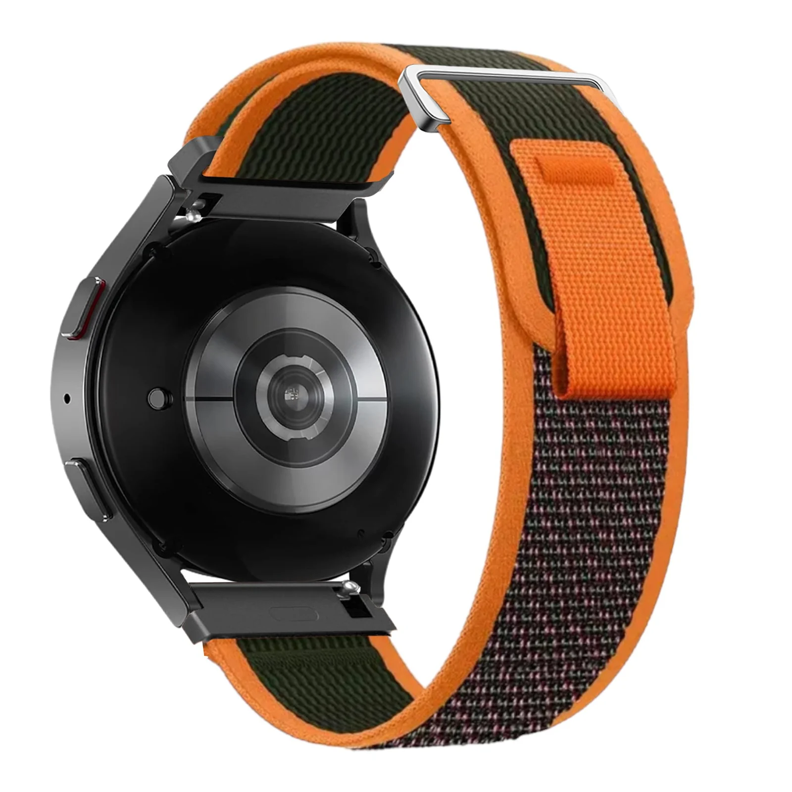 DL3 Mobilak Alpine Loop Bands Sport Nylon 20MM For Samsung Galaxy Watch 7 6 5 4 40mm 44mm/5 Pro 45mm/S2 classic/active 2 40mm 44mm/Amazfi GTS 2/2e/GTS 3/3 Pro/GTS 4/GTS 2 Mini/3 Mini/4 Mini/Bip 3 Pro - Trail Orange Green