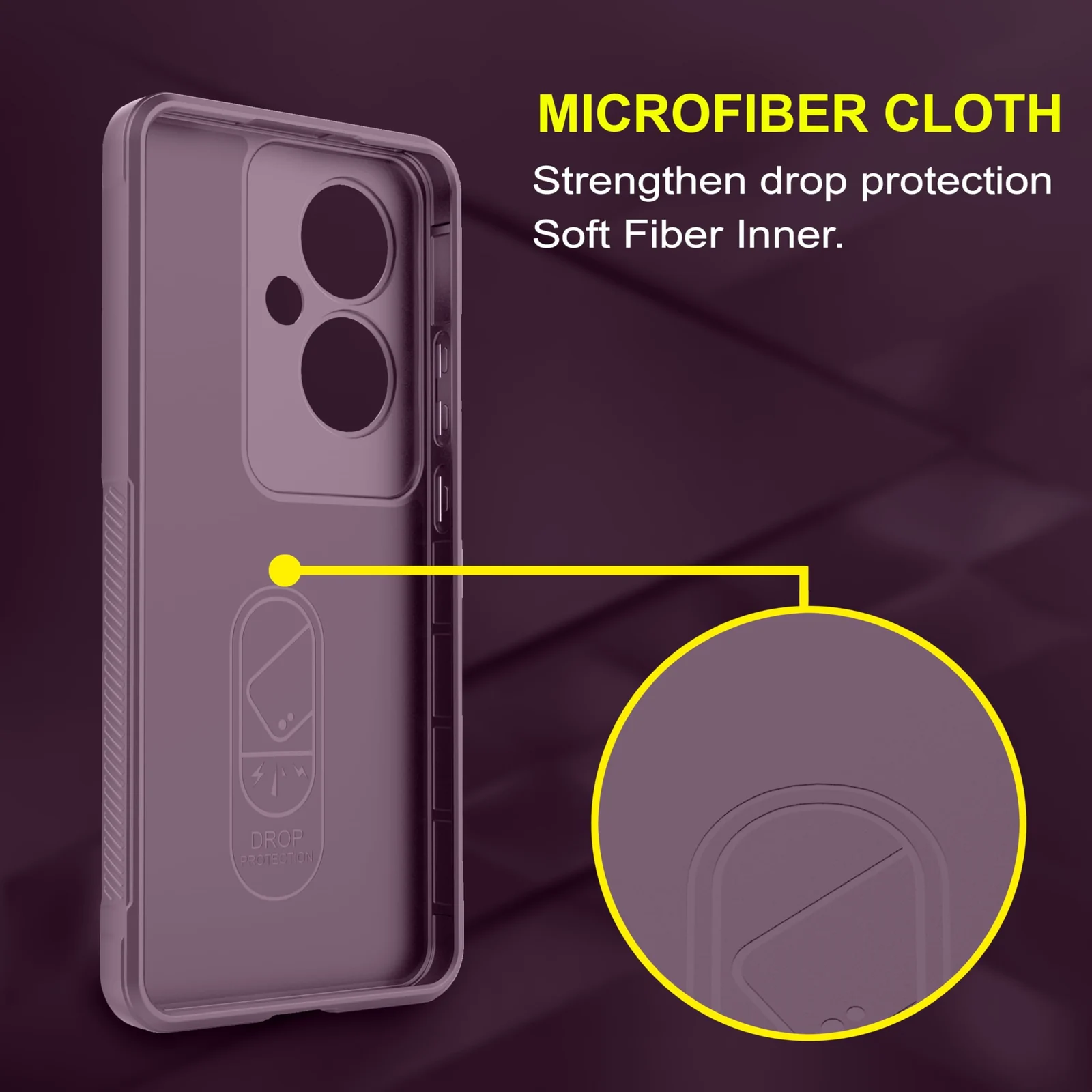 DL3 Mobilak Soft Silicone Protective Case for OPPO Reno 11F 5G with Camera Protection and Shockproof Design - Purple