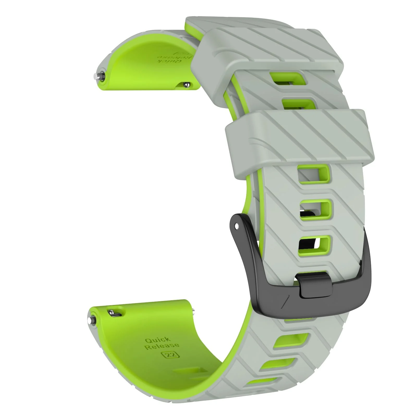 DL3 Mobilak Silicone Sport Band 22MM Strap For Xiaomi Redmi Watch 5 Active/5 Lite/Samsung Galaxy Watch 3 45mm/Watch 46mm/Gear S3/Huawei watch GT5 GT4 GT3 GT2 GT 46MM/GT2E/GT3 Pro/GT 5 Pro - Misty Grey/Lime