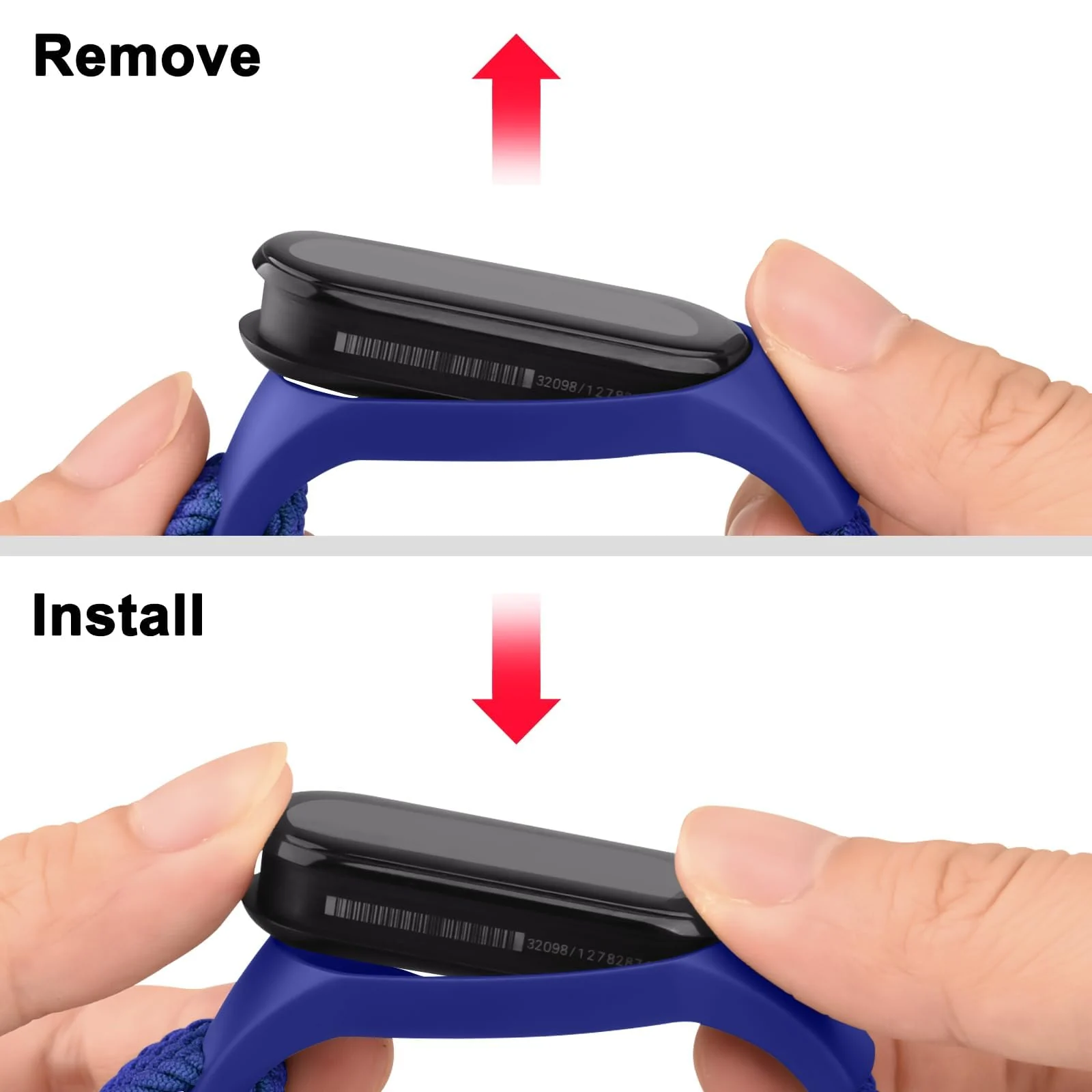 DL3 Mobilak Nylon Wristband Compatible for Xiaomi Mi Band 7/Mi Band 6/Mi Band 5/Mi Band 4/Mi Band 3, Adjustable Braided Elastic Solo Loop for Mi Band 7 6 5 4 3, Sport Strap Smart Watch Accessories - Blue