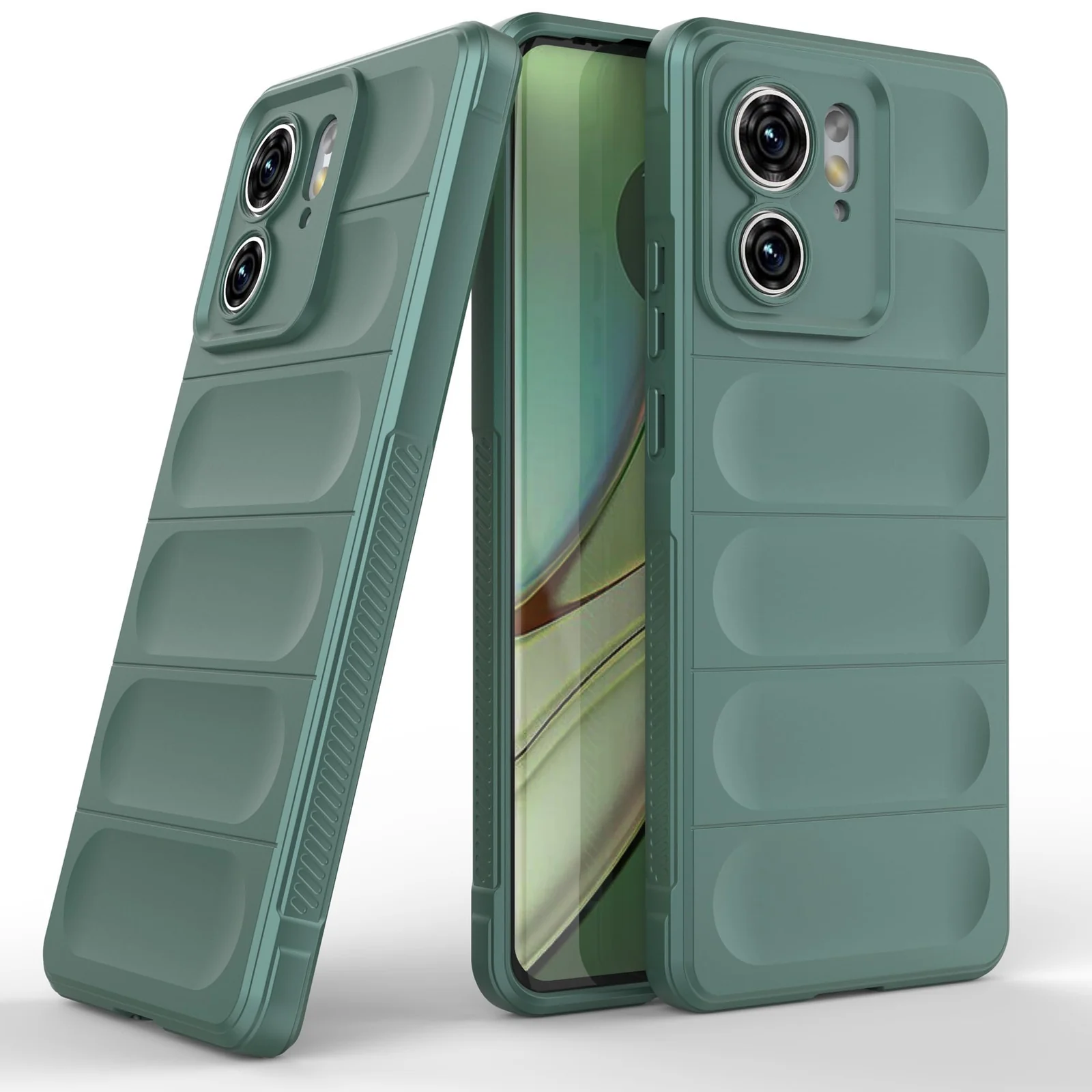 DL3 Mobilak Silicone Case for Motorola Edge 40 5G Heavy Duty Protective [Slim Fit] Shockproof Soft Flexible Protective Design Shock-Absorption TPU Cover With Camera Protection - Green