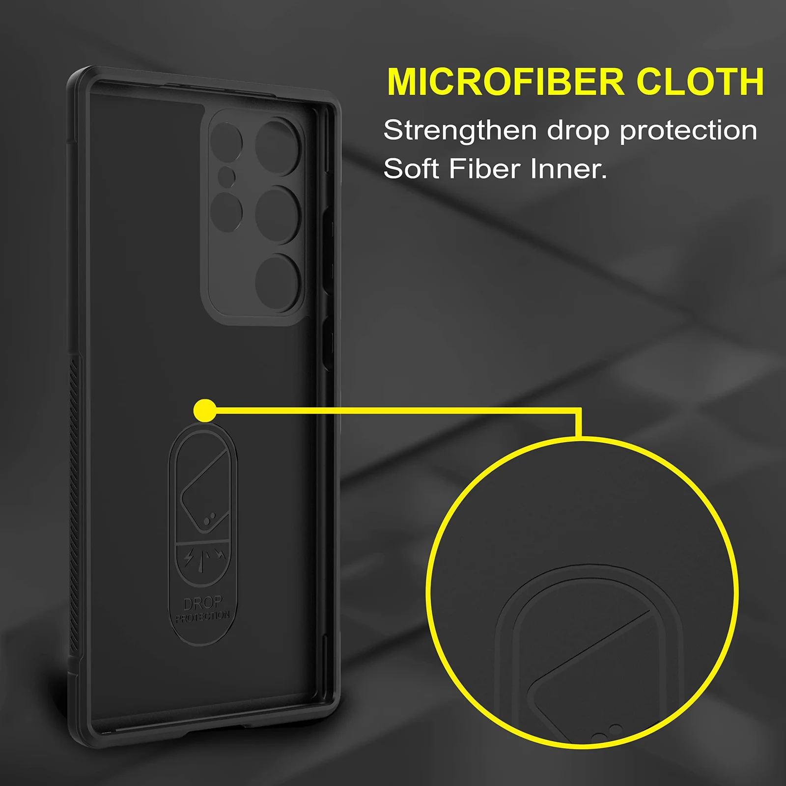 DL3 Mobilak Silicone Case for Samsung Galaxy S23 Ultra Heavy Duty Protective [Slim Fit] Shockproof Soft Flexible Protective Design Shock-Absorption TPU Cover With Camera Protection - Black
