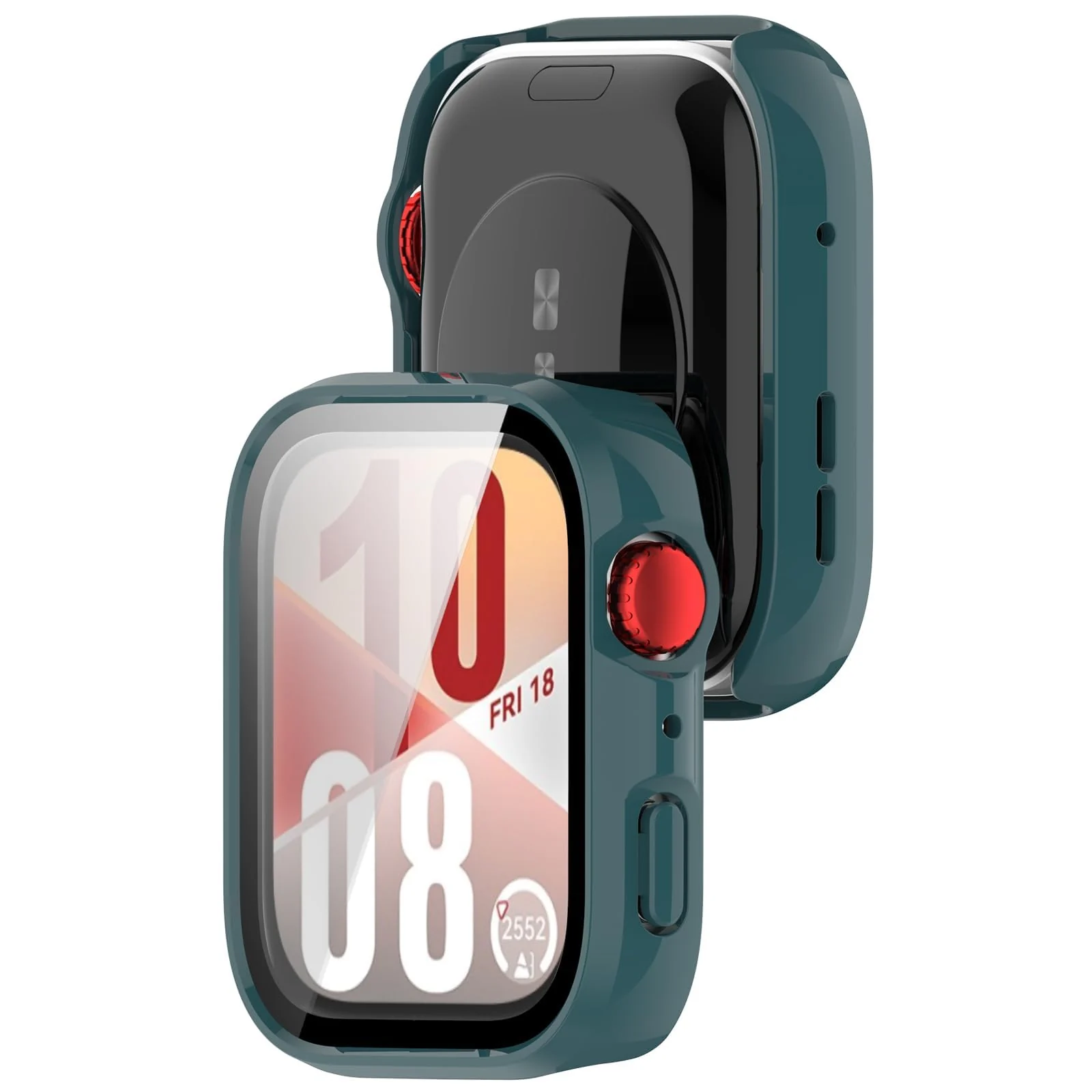 DL3 Mobilak Case Compatible with Huawei Watch Fit 4 Pro, Full Coverage Slim Hard Case Protective Bumper Built-in Tempered Glass Screen Protector Shell for Huawei Watch Fit 4 Pro - Green