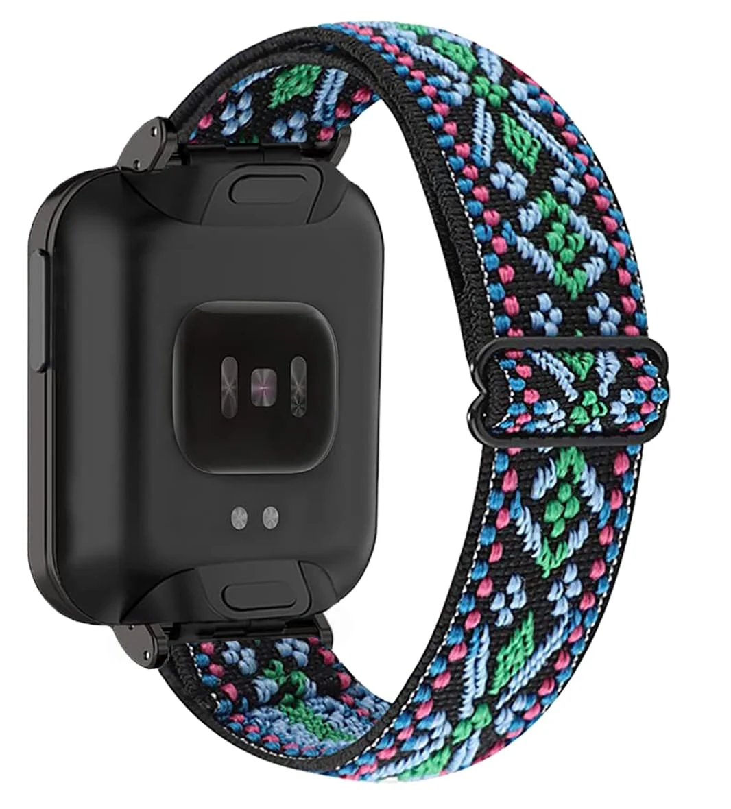 DL3 Mobilak Compatible With Xiaomi Mi Watch Lite/Redmi Watch - Nylon Replacement Strap With PU Protective Case and Metal Cover - Black - Blue Green