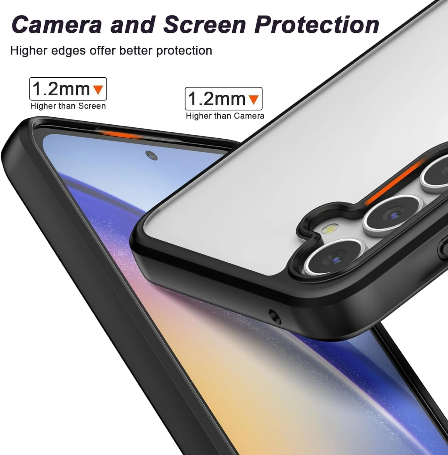 DL3 Mobilak For Samsung Galaxy A57 5G, Crystal Clear Case [Not Yellowing] [Military Grade Drop Protection] Shockproof Protective Case Transparent Protective Slim Cover - Black
