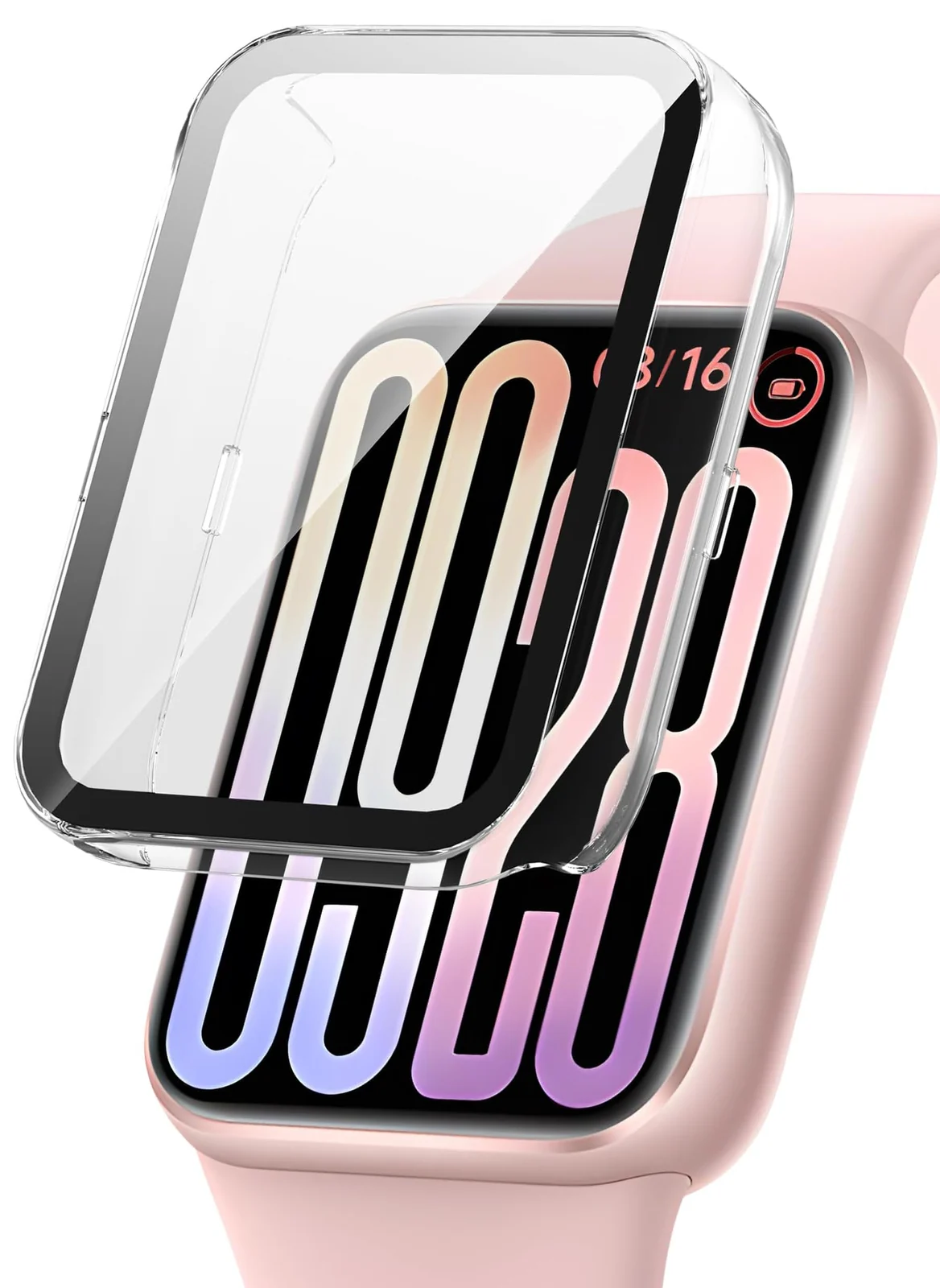 DL3 Mobilak Case with Screen Protector for Xiaomi Smart Band 9 Pro, Bumper Full Coverage Hard PC Overall Protective Cover, Built-in Tempered Glass Film High Sensitivity - Clear