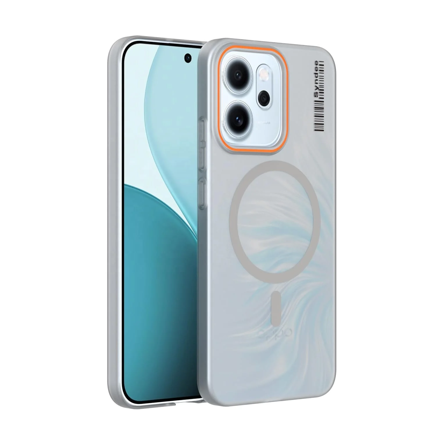 DL3 Mobilak Case Back Cover for OPPO Reno 14F / OPPO Reno14 FS, Sleek Frosted Translucent Back Only Compatible with Wireless Magnetic Accessories | Anti-Scratch Shockproof Phone Case - Gray