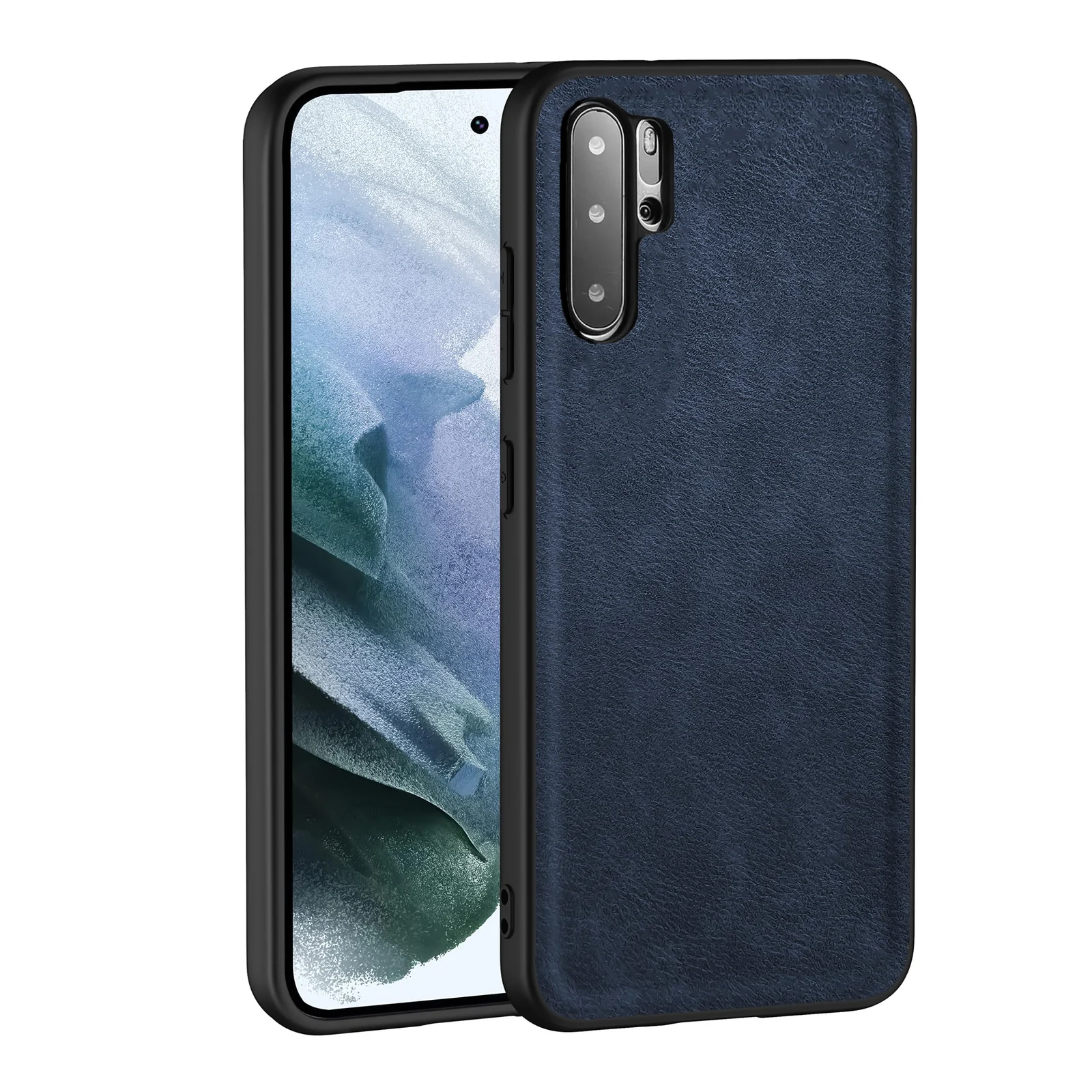 Dl3 Mobilak Case for Huawei P30 Pro Leather Case,Anti-Drop, Anti-Shock, Non-Slip Texture,Simple Cell Phong Cover (Blue)