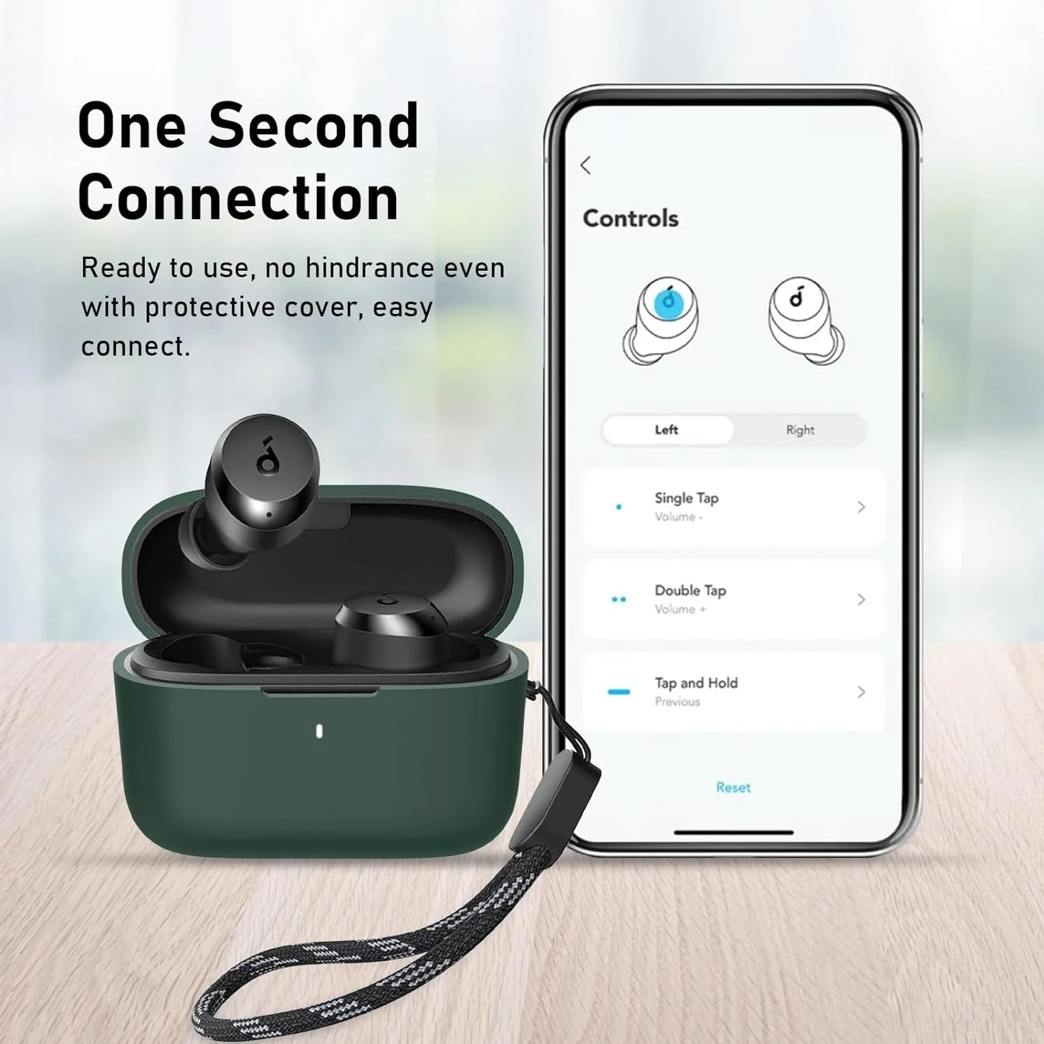 DL3 Mobilak Silicone Cover Case Compatible with Soundcore by Anker A20i Portable Protective Cover With Keychain - Green