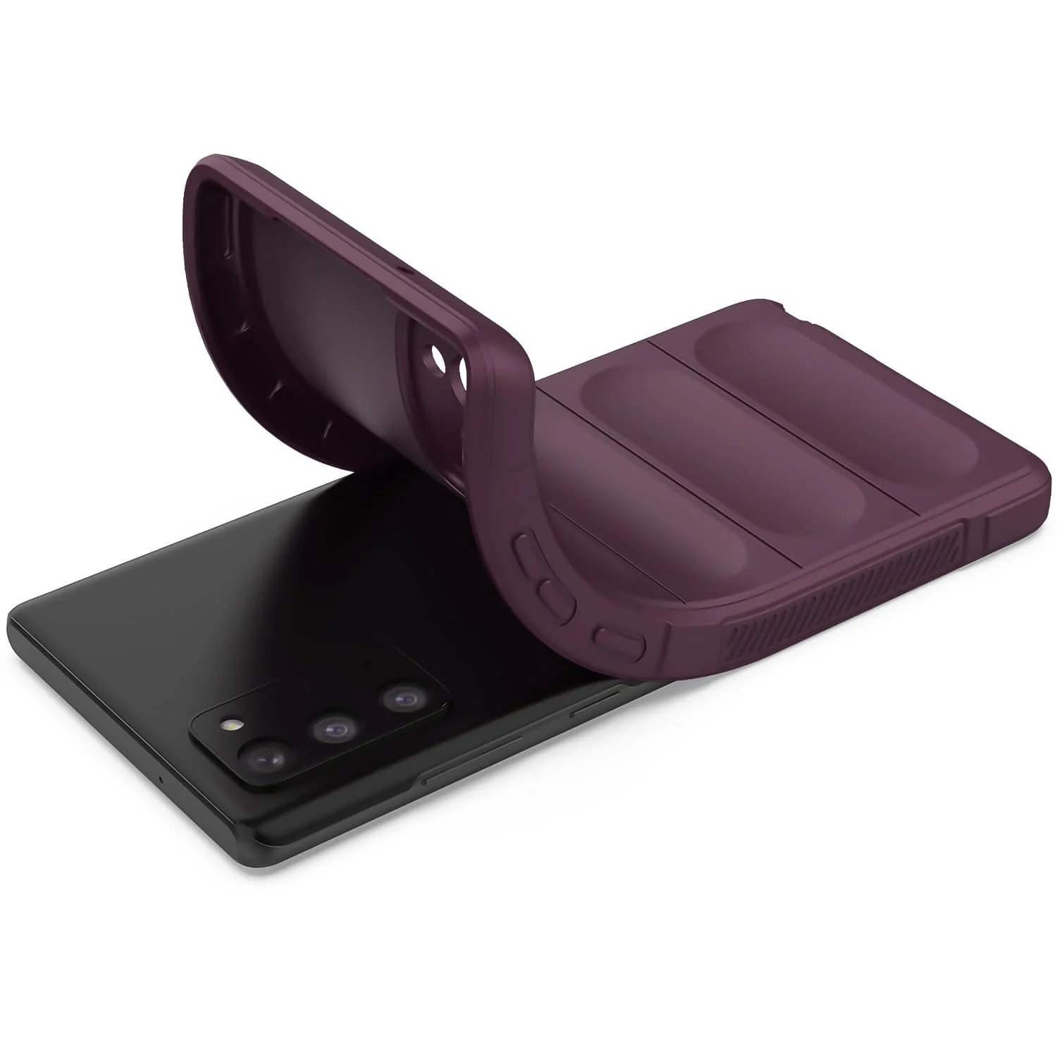 DL3 Mobilak Flexible Silicone and TPU Protective Case with Camera Protection for Samsung Galaxy Note 20 5G - Wine Red