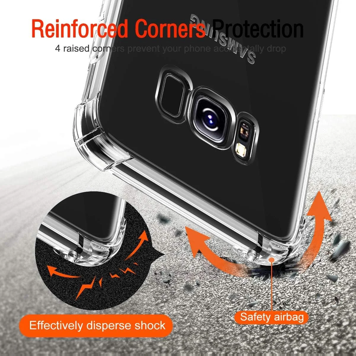 DL3 MOBILAK Clear Soft TPU Phone Case for Samsung Galaxy S8 - Clear