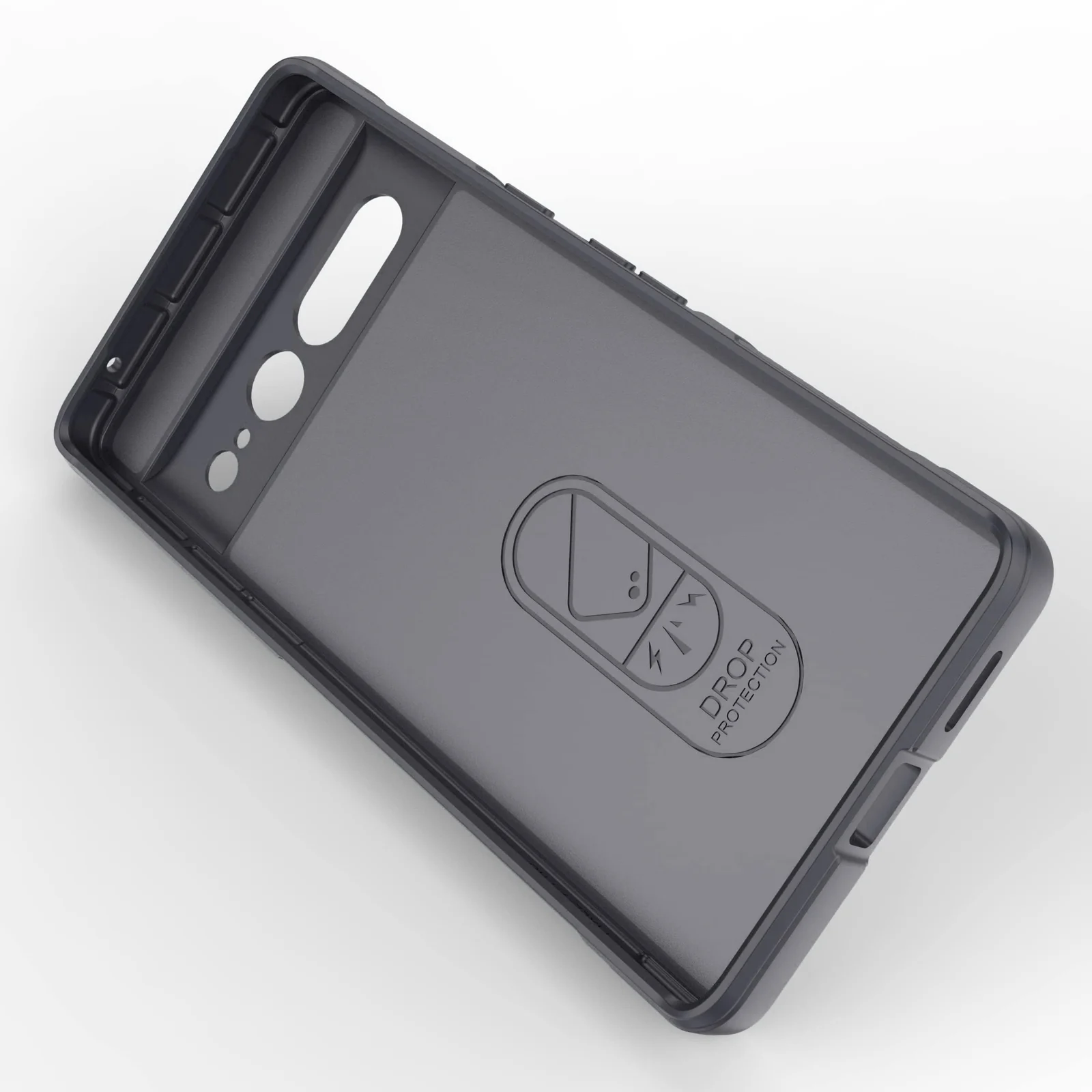 DL3 Mobilak Silicone Case for Google Pixel 7 Pro Heavy Duty Protective [Slim Fit] Shockproof Soft Flexible Protective Design Shock-Absorption TPU Cover With Camera Protection - Dark Gray