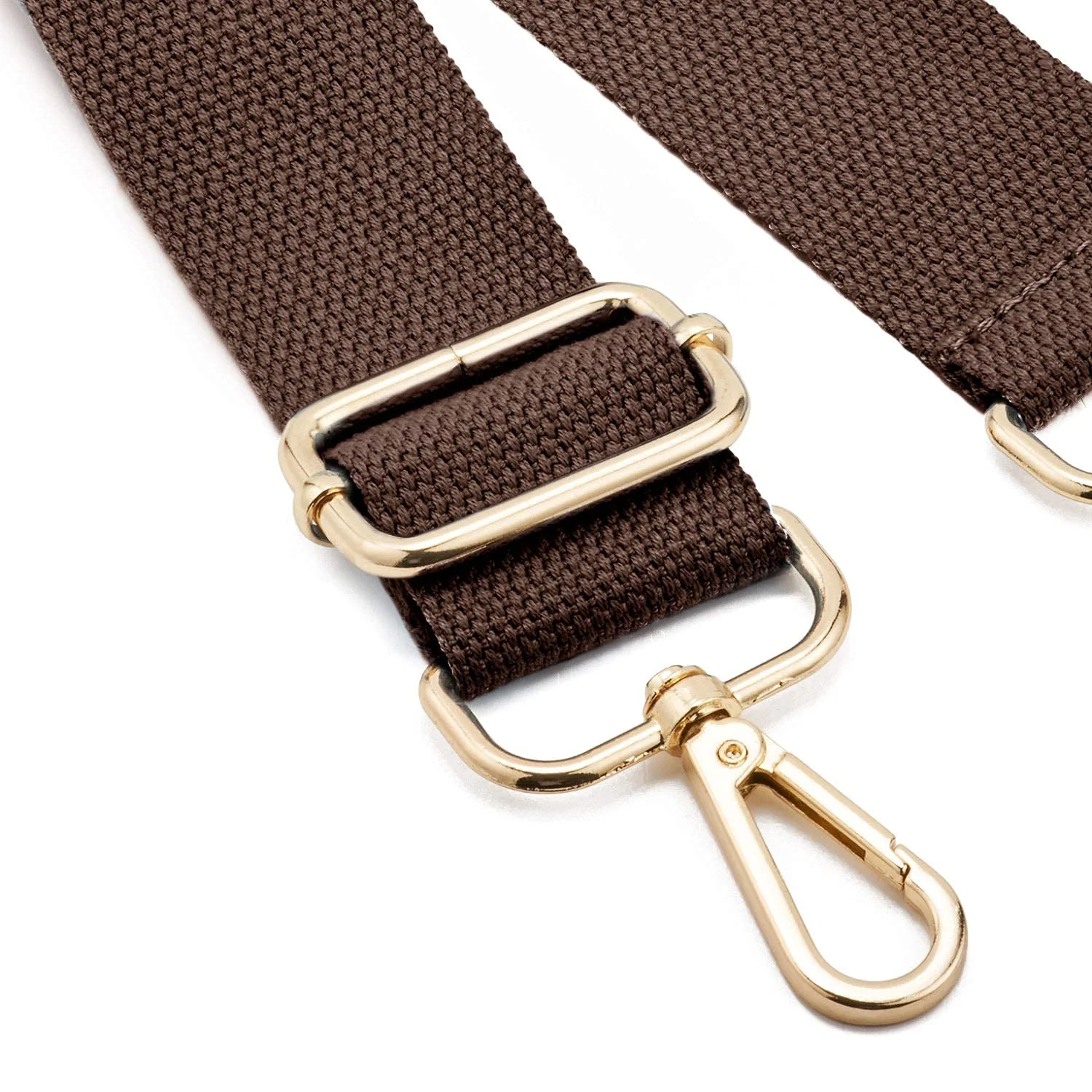 DL3 Mobilak Adjustable Wide Crossbody Bag Strap for Women, Replacement Shoulder Strap for Handbags, Totes & Purses with Elegant Embroidered Pattern and Metal Hooks - Coffee