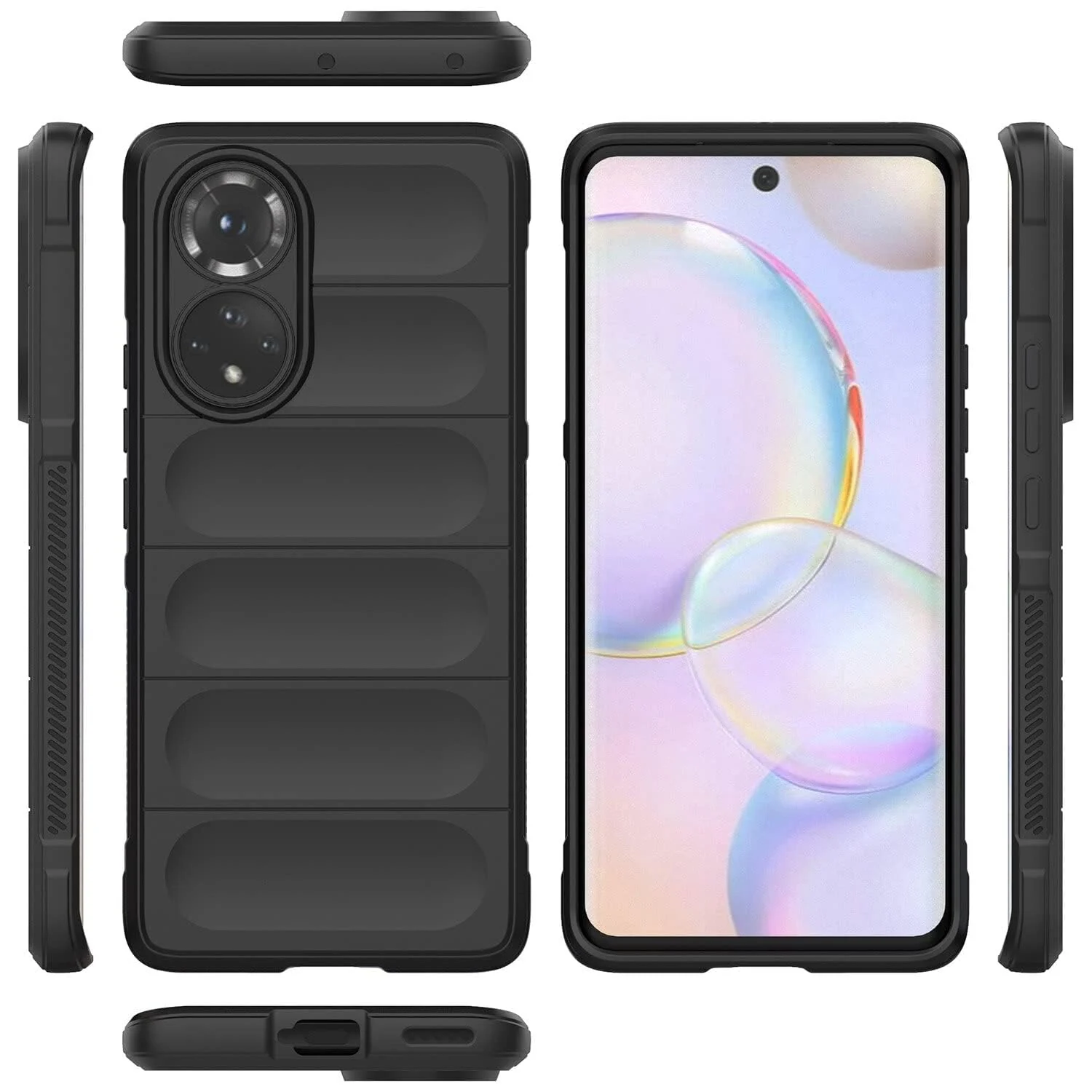 DL3 Mobilak Flexible Silicone and TPU Protective Case with Camera Protection for Honor 50 / Huawei Nova 9 - Black