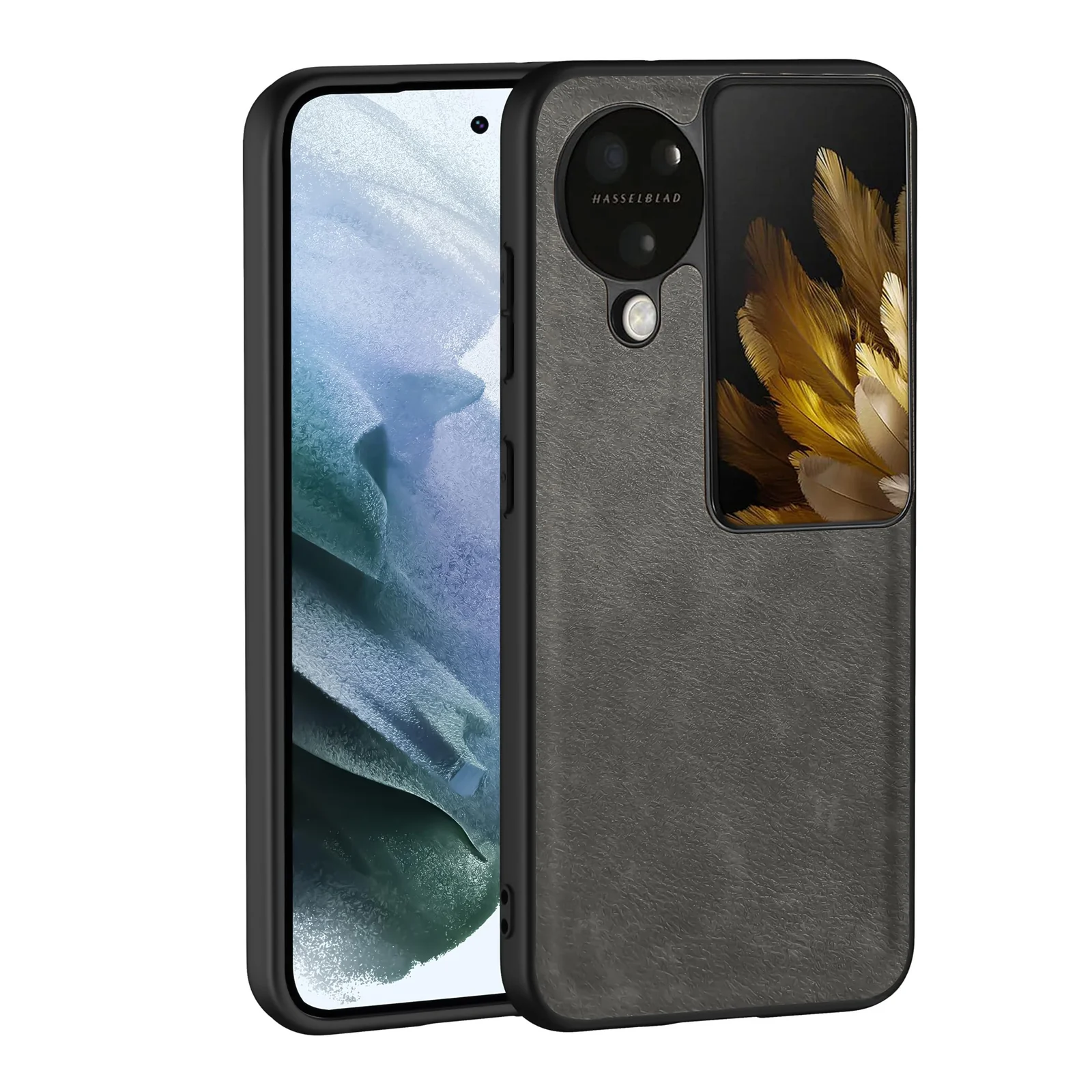 Dl3 Mobilak Case for Oppo Find N3 Flip Leather Case,Anti-Drop, Anti-Shock, Non-Slip Texture,Simple Cell Phong Cover (Gray)