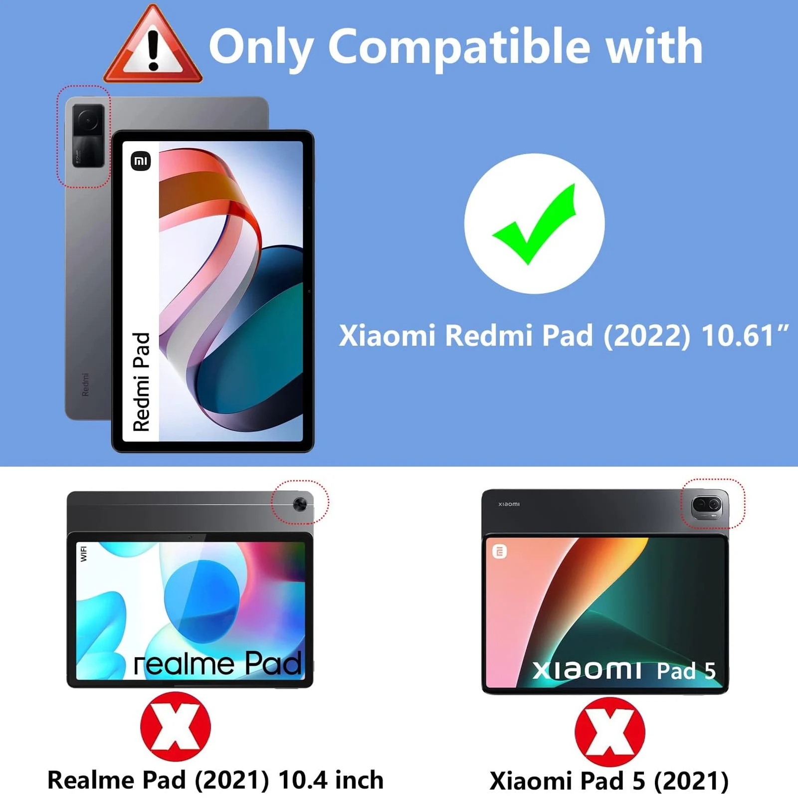 DL3 Mobilak Transparent Stand Case for Xiaomi Redmi Pad 10.6 inch Released 2022 Shockproof, Thin Slim Lightweight Anti-Yellowing Bumper, Kickstand Cover, with Pencil Holder - Clear