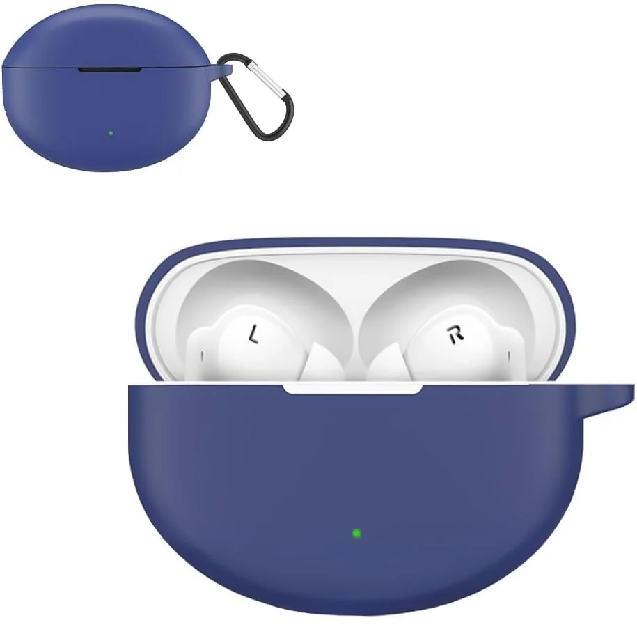 DL3 Mobilak Compatible with OPPO Enco Air3 Pro Case Cover, Soft Silicone Shockproof Protective Case Wireless Earbuds with Carabiner, Front LED Visible