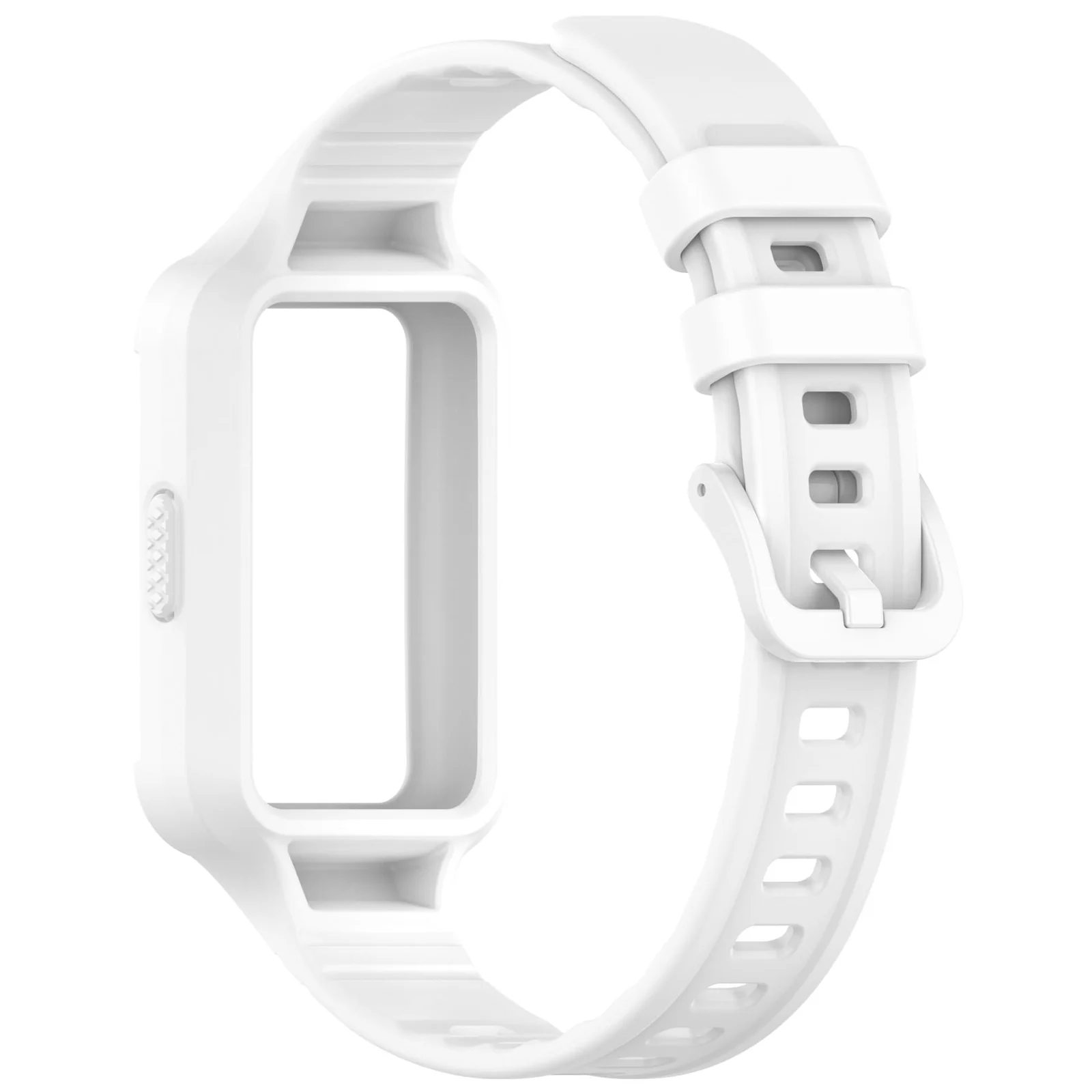 MOBIGON Rugged Silicone Strap with Bumper Case for Huawei Band 11, White
