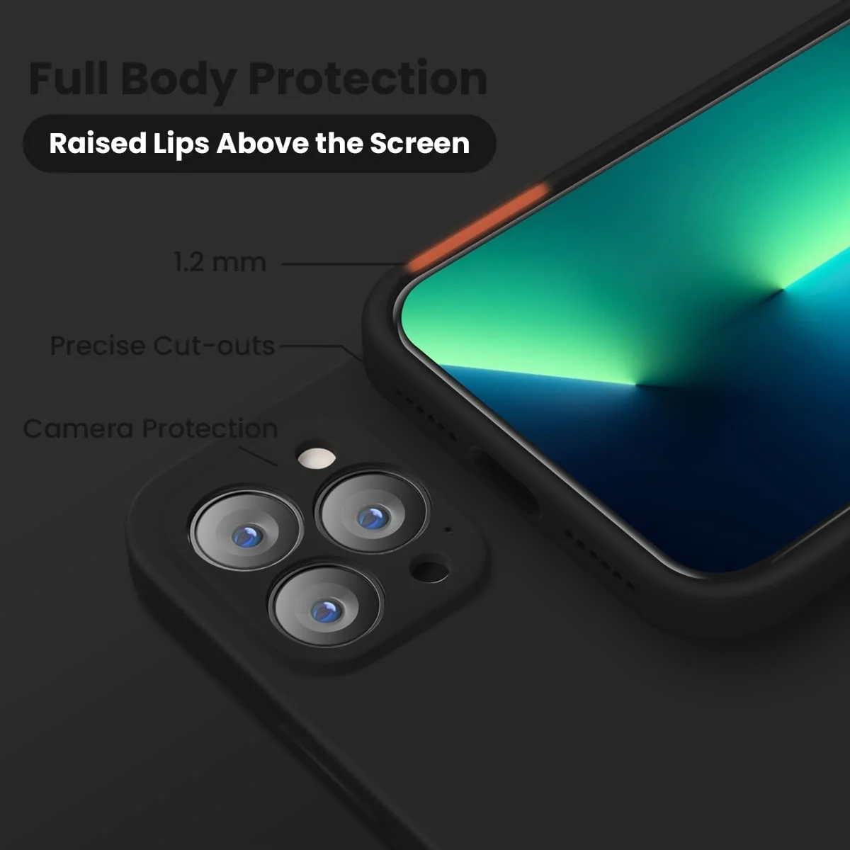 DL3 Mobilak Liquid Silicone Case for iPhone 11 Pro (5.8 Inch), Camera protection, Anti-fingerprint finish - Black