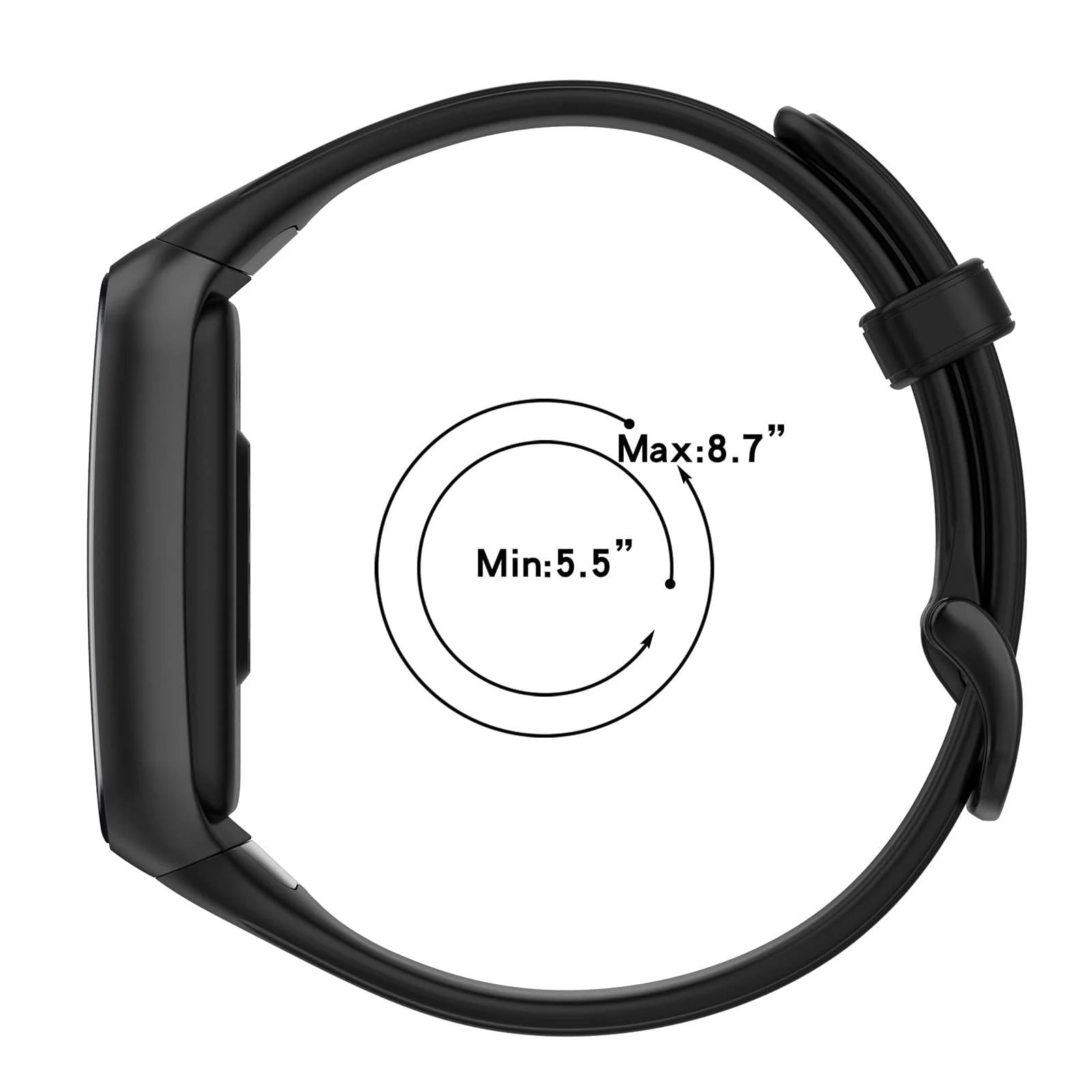 DL3 Mobilak Silicone Strap for OPPO Band 2, [Breathable] Soft Silicone Replacement Strap for Men and Women, Pin Buckle Design, for OPPO Band2 - Black