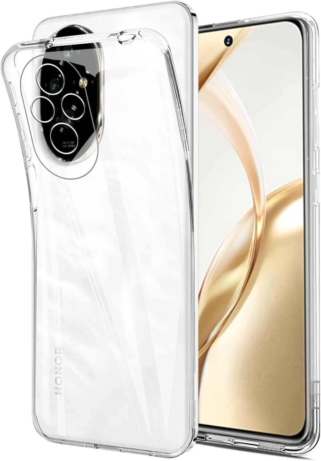DL3 Mobilak Case Compatible with Honor 200 Pro 5G Case Crystal Soft TPU Gel Case Flexible Silicone Anti-Scratch Camera Protection TPU Cover - Clear