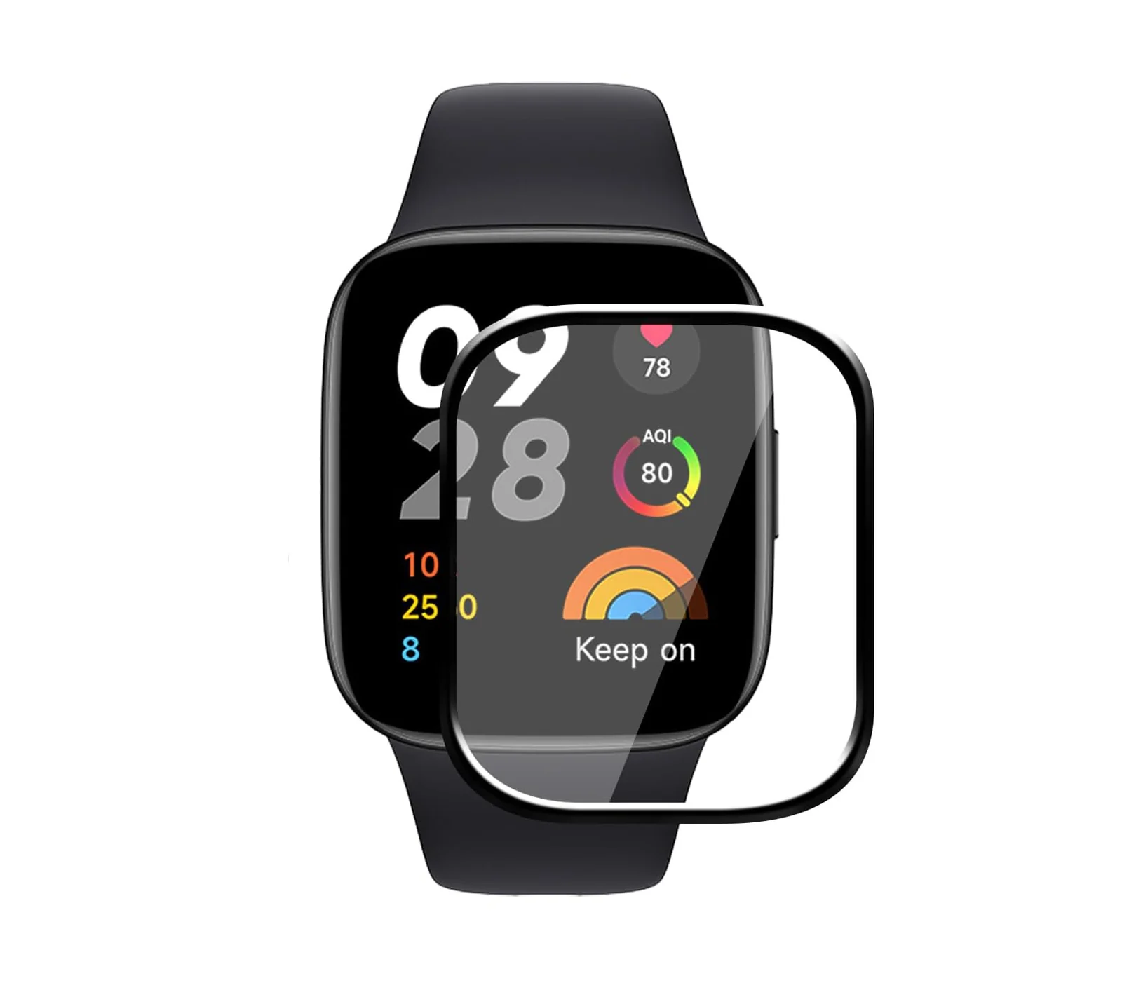 DL3 Mobilak Screen Protector For Xiaomi Redmi Watch 3, 3D Curved Soft Edge Protective Film [Anti-Scratch] [Bubble Free] [Ultra Shatterproof] [High Sensitive] (Not Glass) - Black
